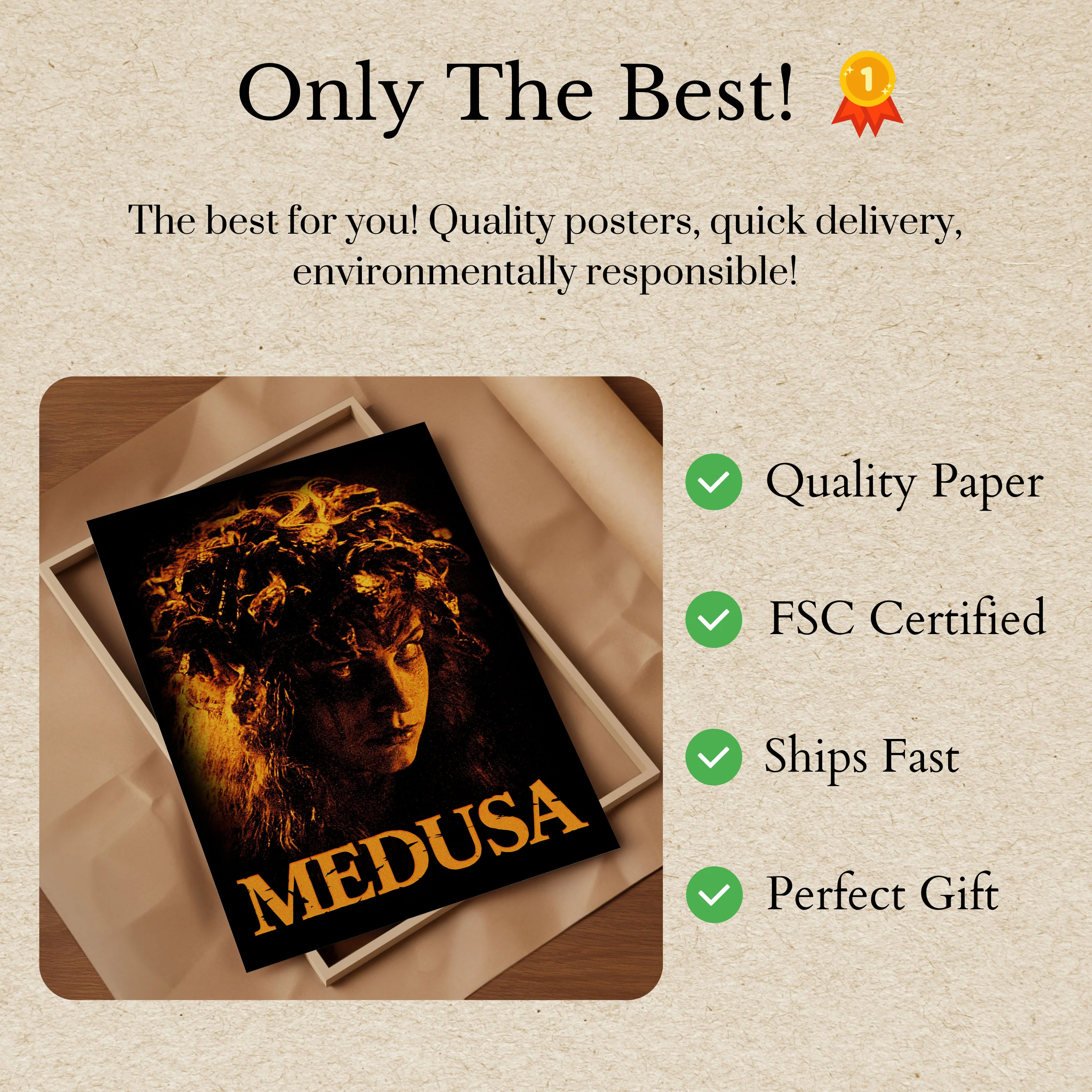 Medusa Mythological Portrait Poster - Image 3