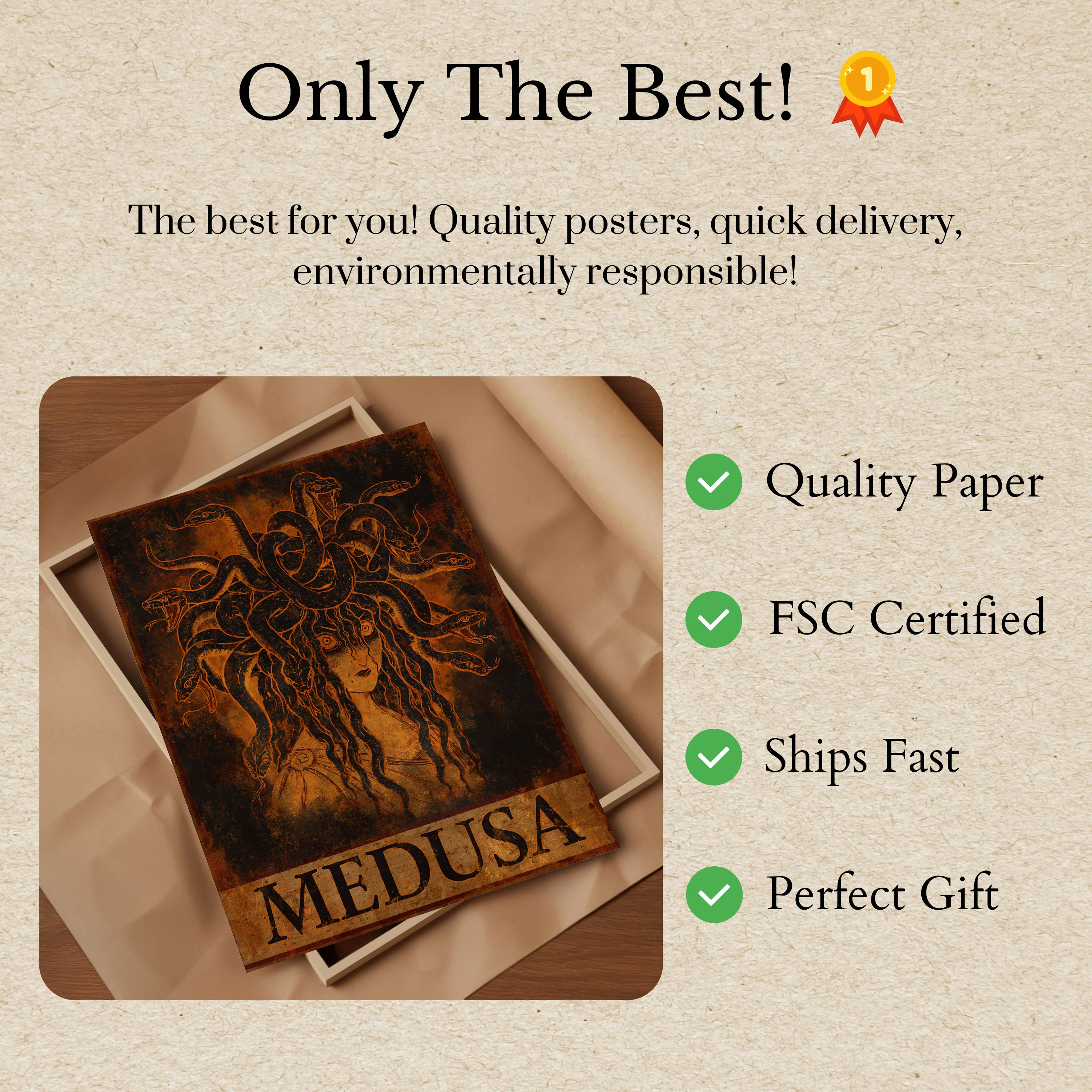 Medusa Mythological Portrait Poster - Image 3