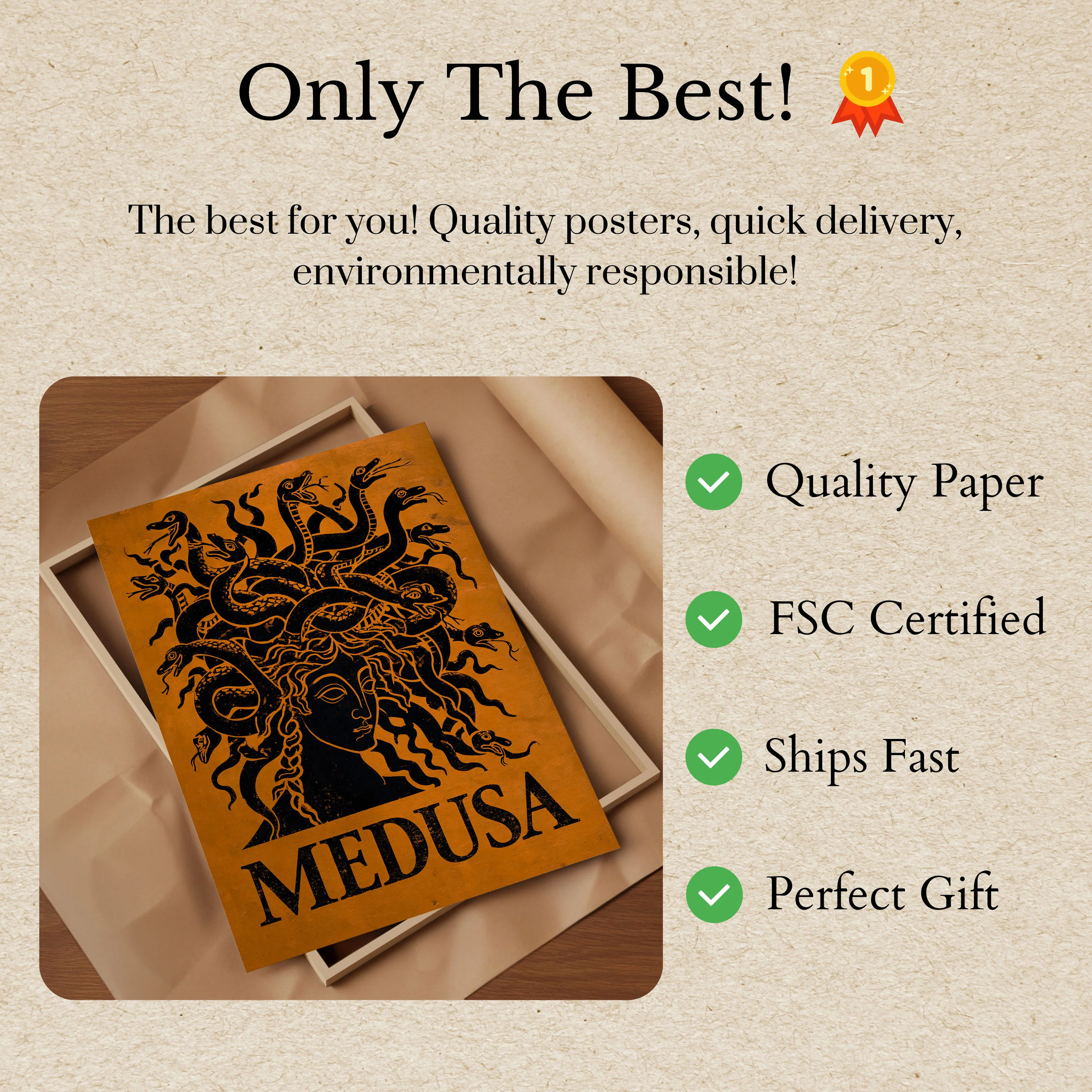 Medusa Mythological Snake Poster - Image 3
