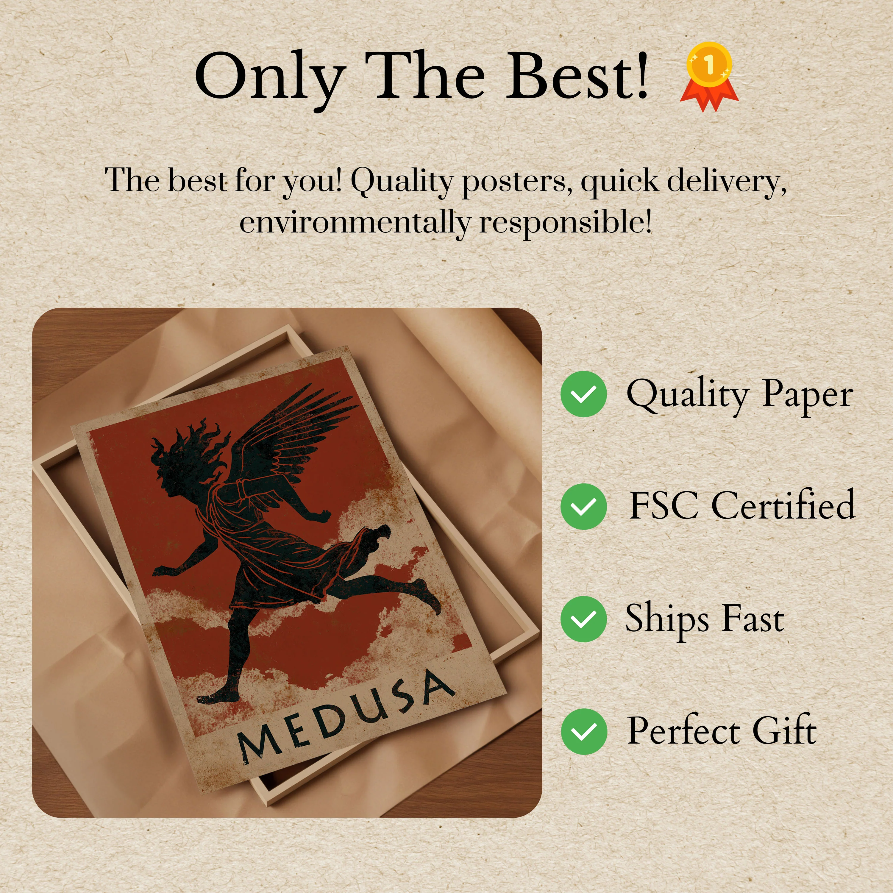 Medusa Winged Goddess Poster - Image 3