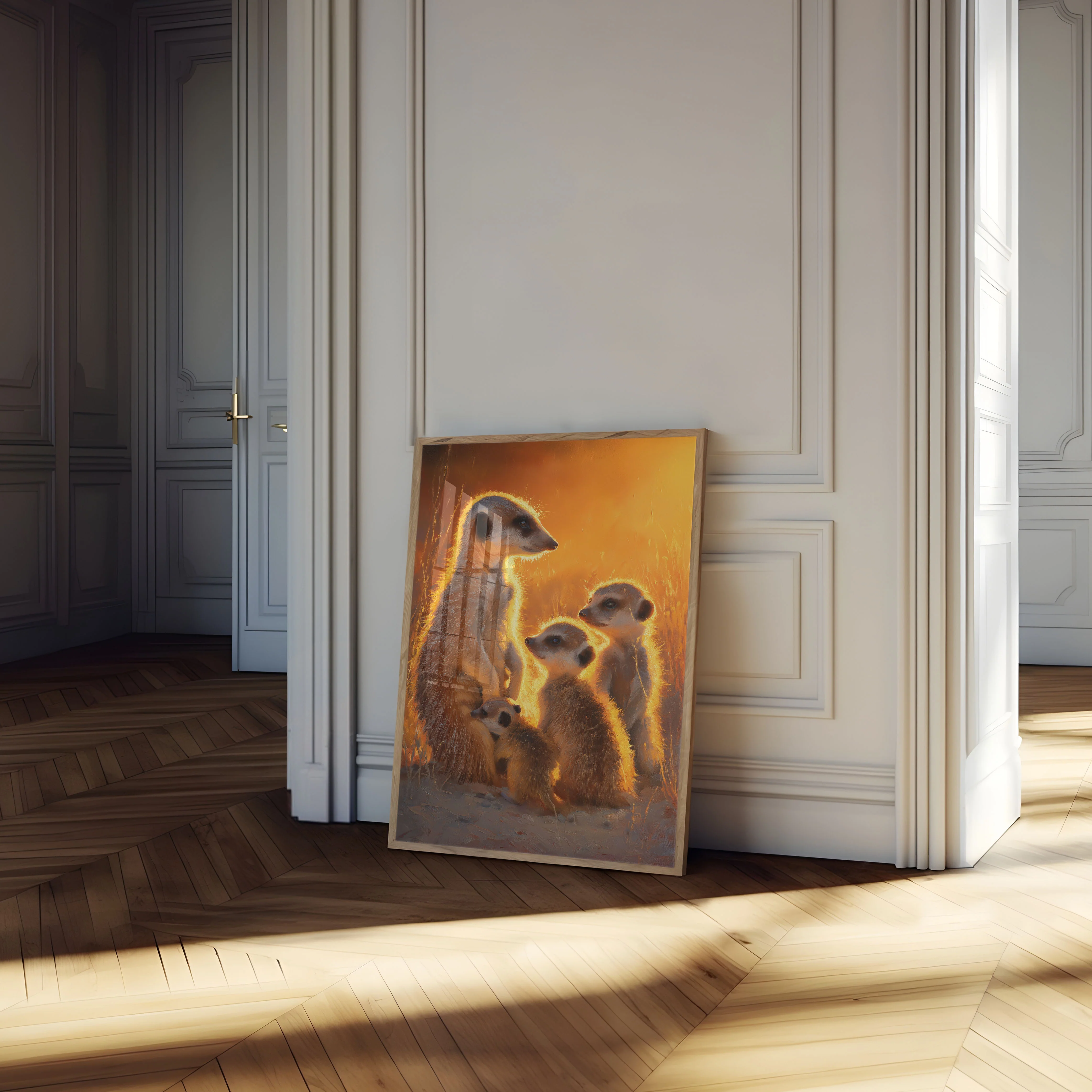 Meerkat Family Golden Sunset Poster - Image 4