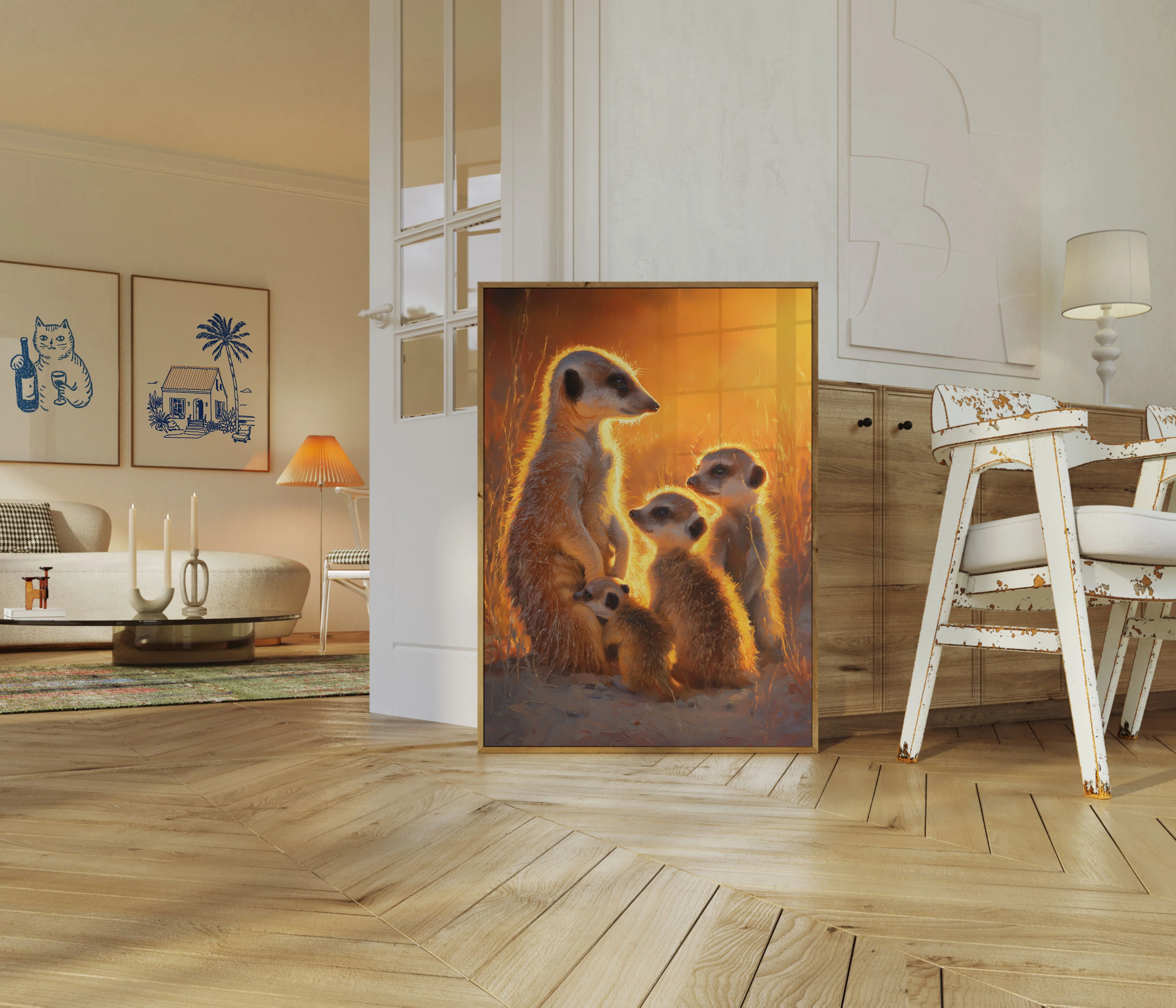 Meerkat Family Golden Sunset Poster - Image 5