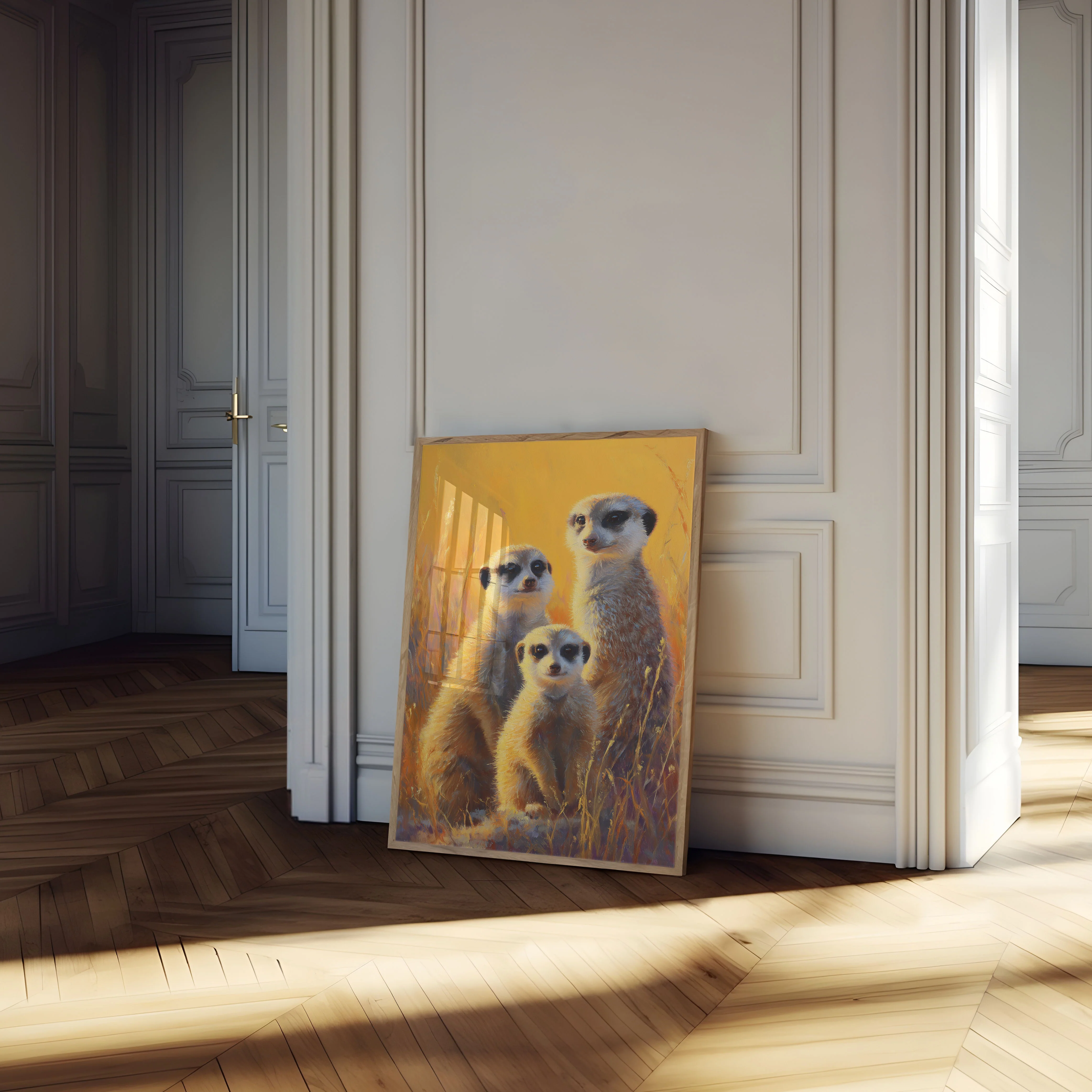 Meerkat Family in Golden Light Poster - Image 4