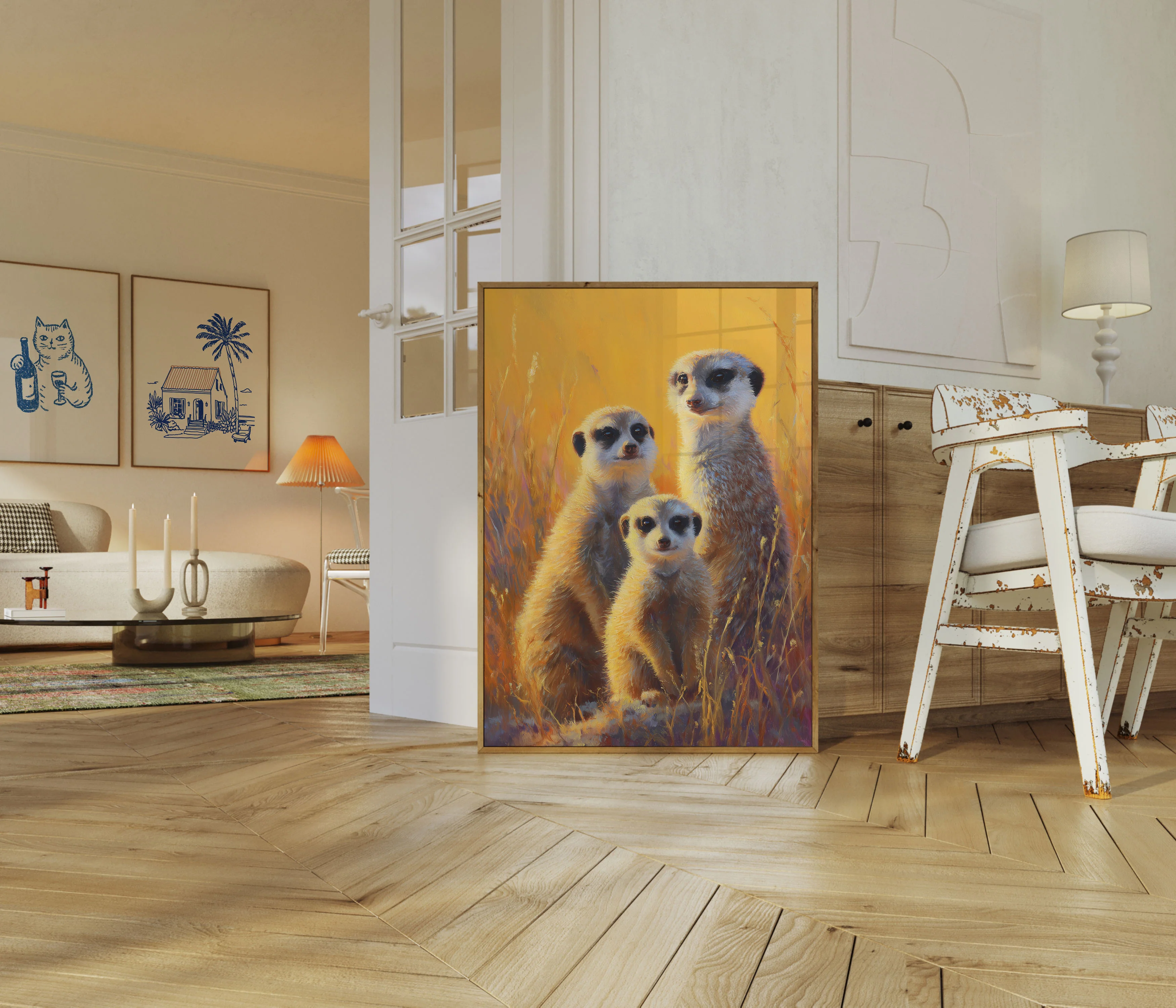 Meerkat Family in Golden Light Poster - Image 5