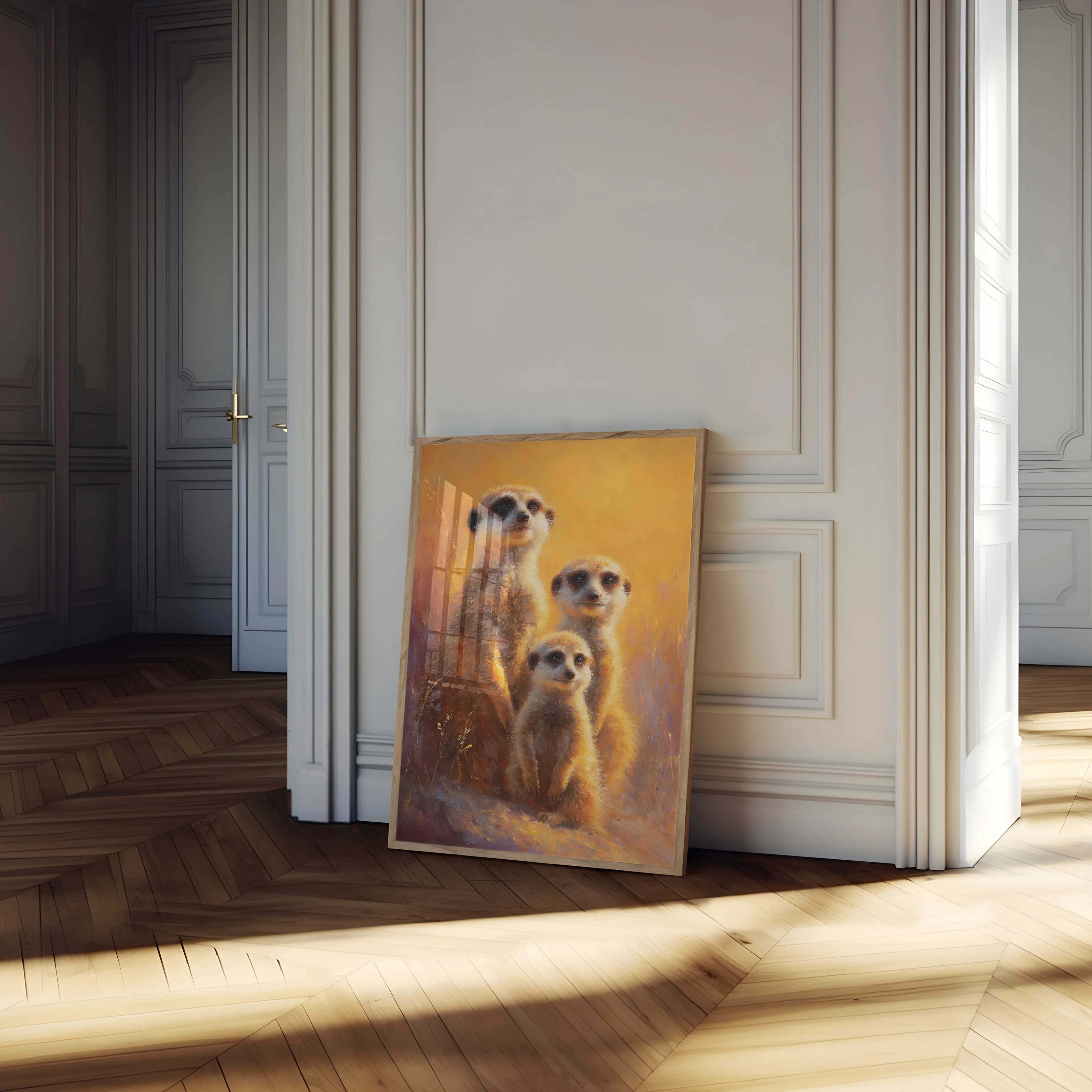 Meerkat Family in Golden Light Poster - Image 4