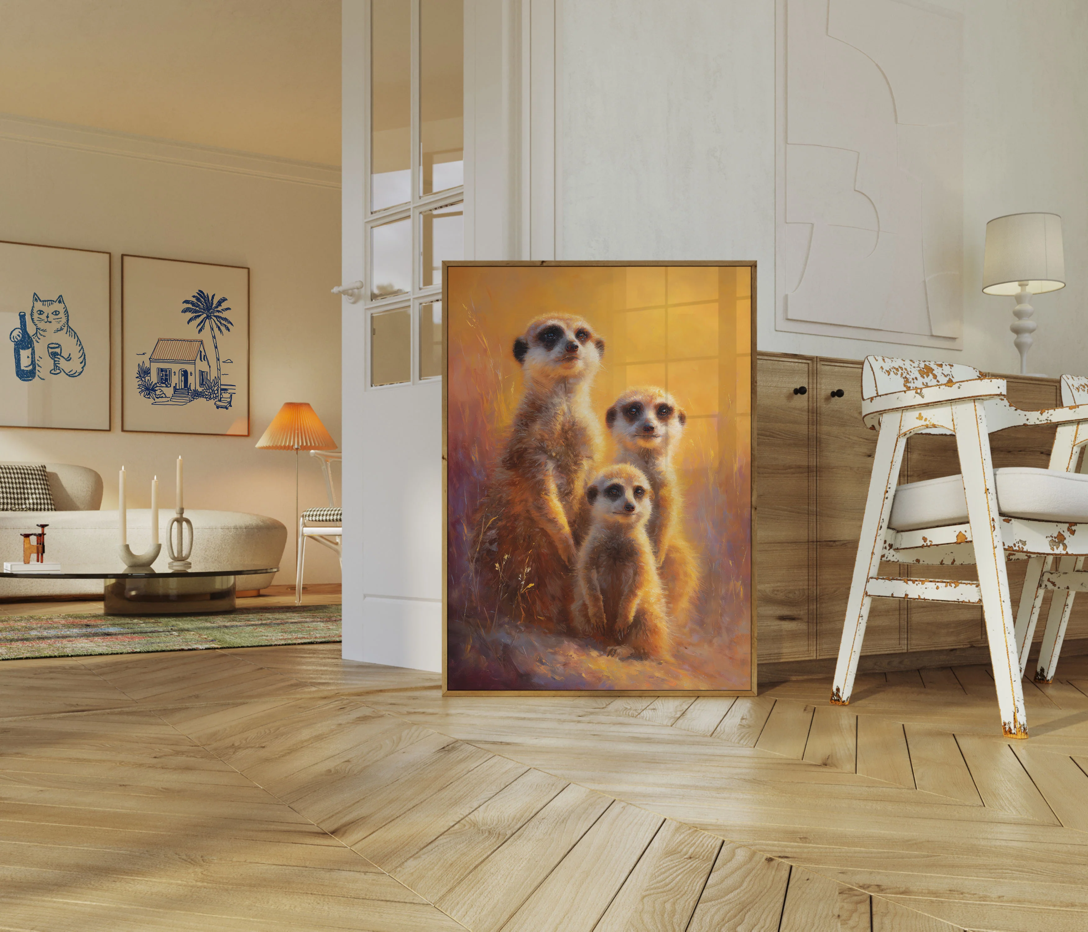 Meerkat Family in Golden Light Poster - Image 5