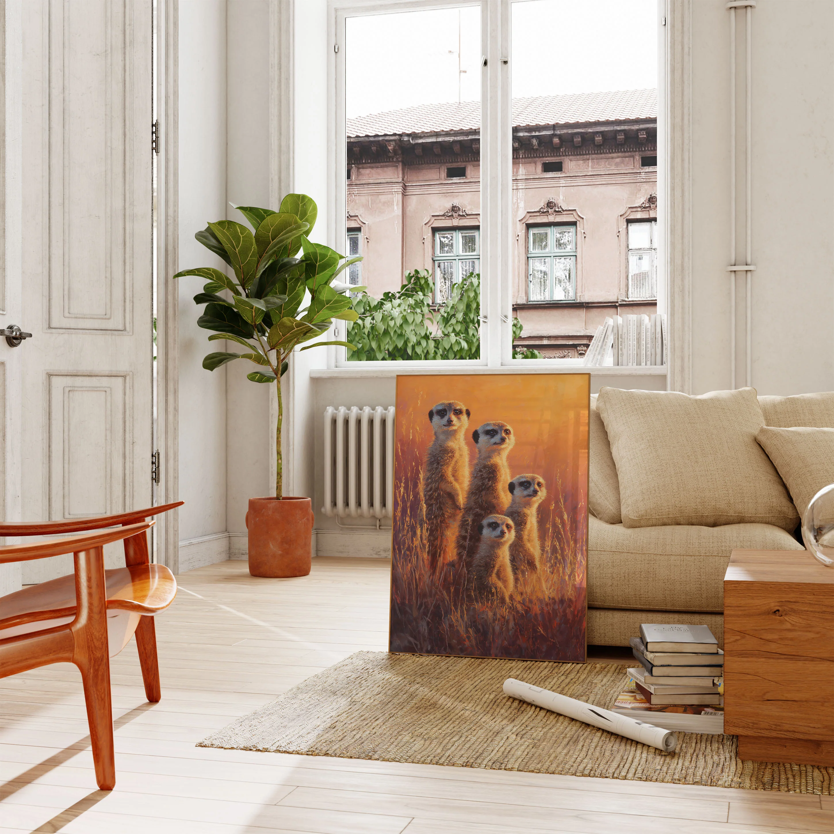 Meerkat Family Savanna Sunset Poster - Image 2