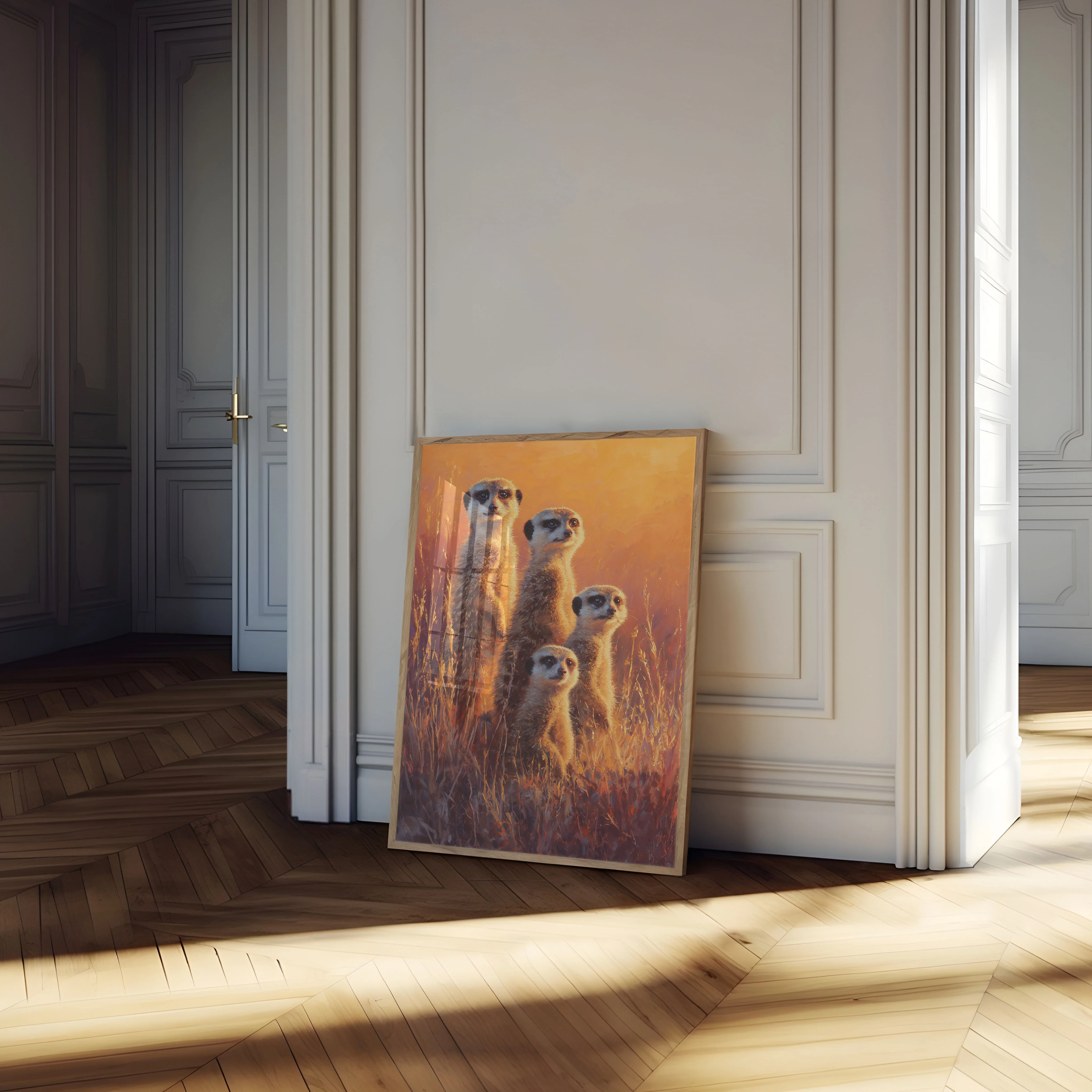 Meerkat Family Savanna Sunset Poster - Image 4