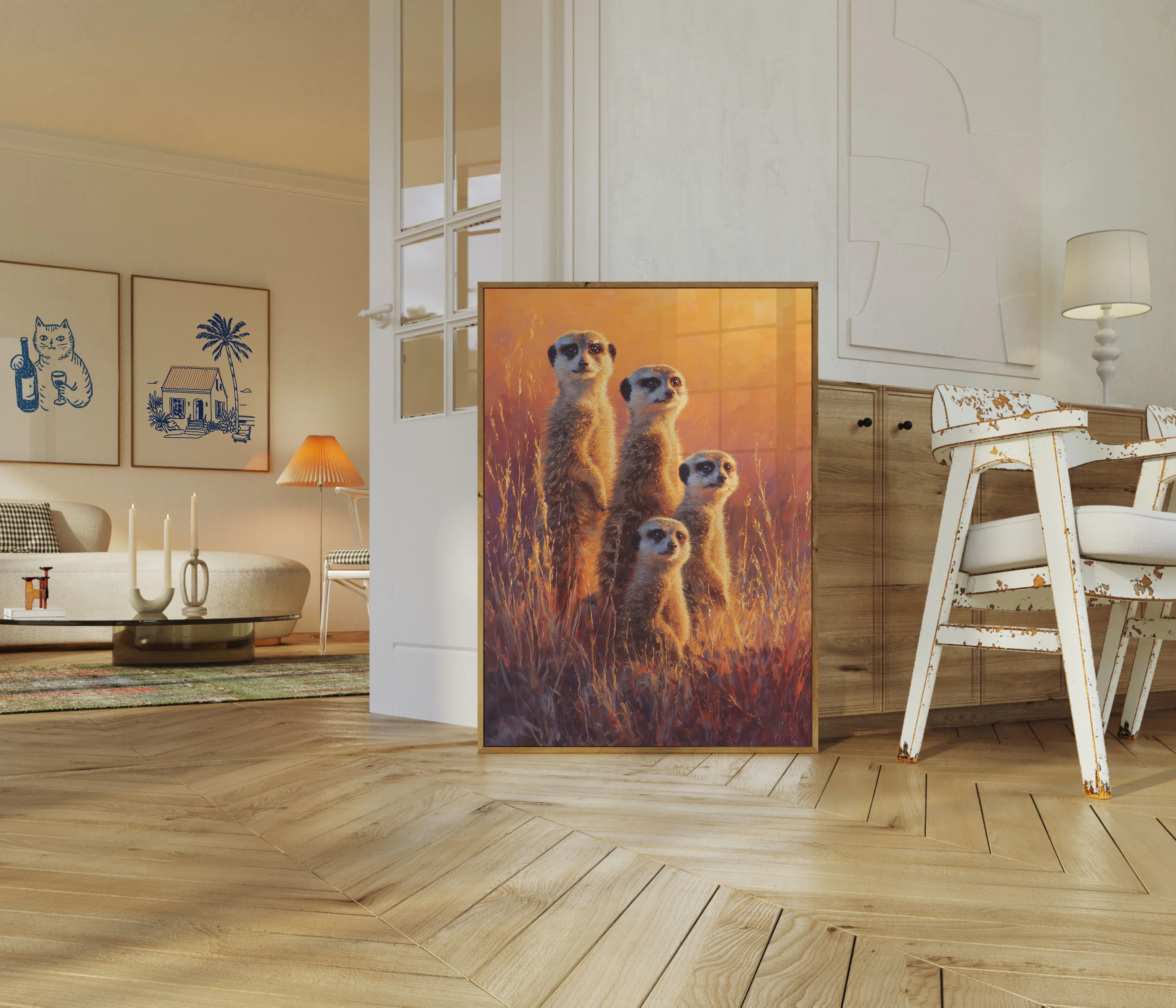 Meerkat Family Savanna Sunset Poster - Image 5
