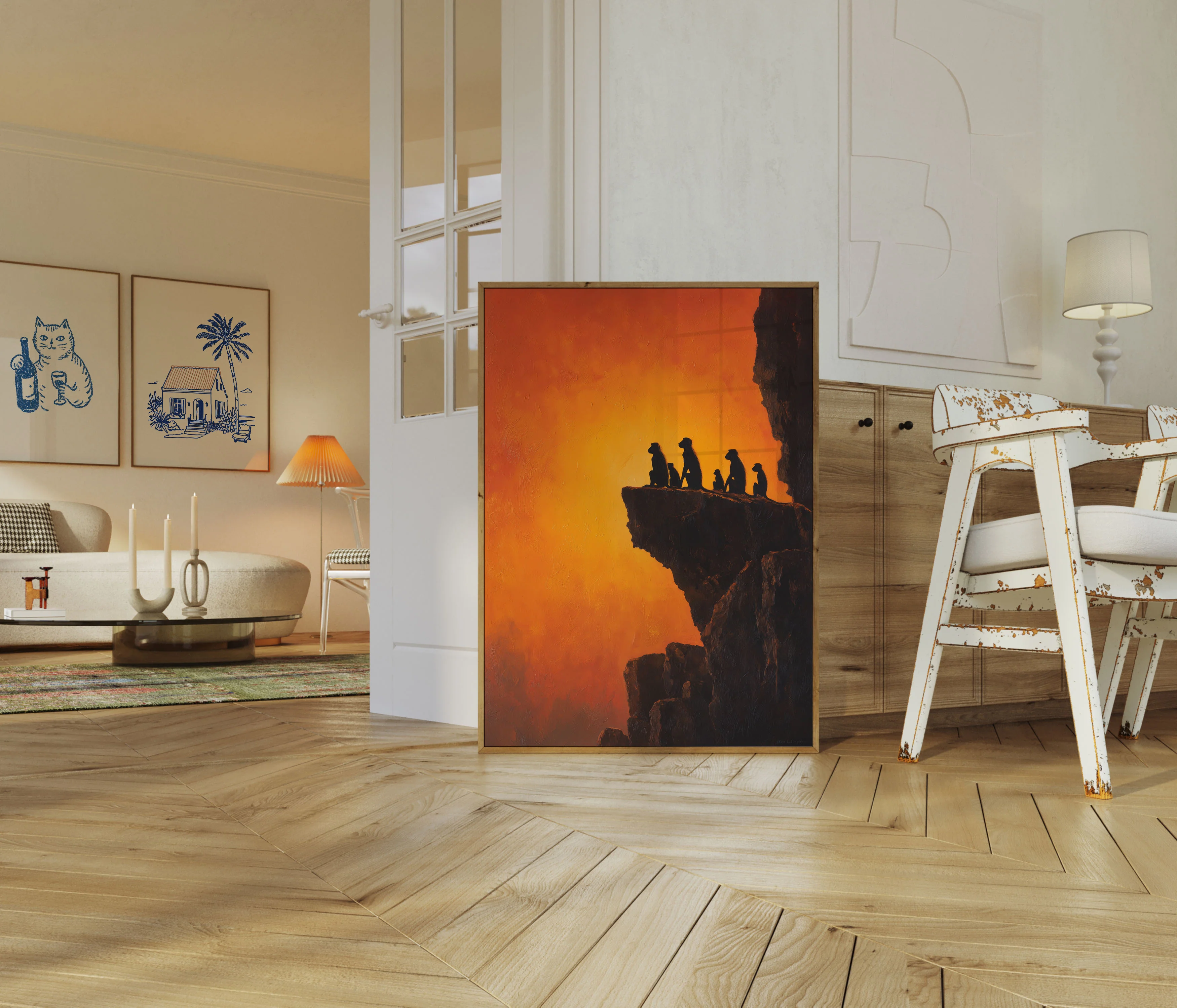 Meerkat Family Sunset Silhouette Poster - Image 5