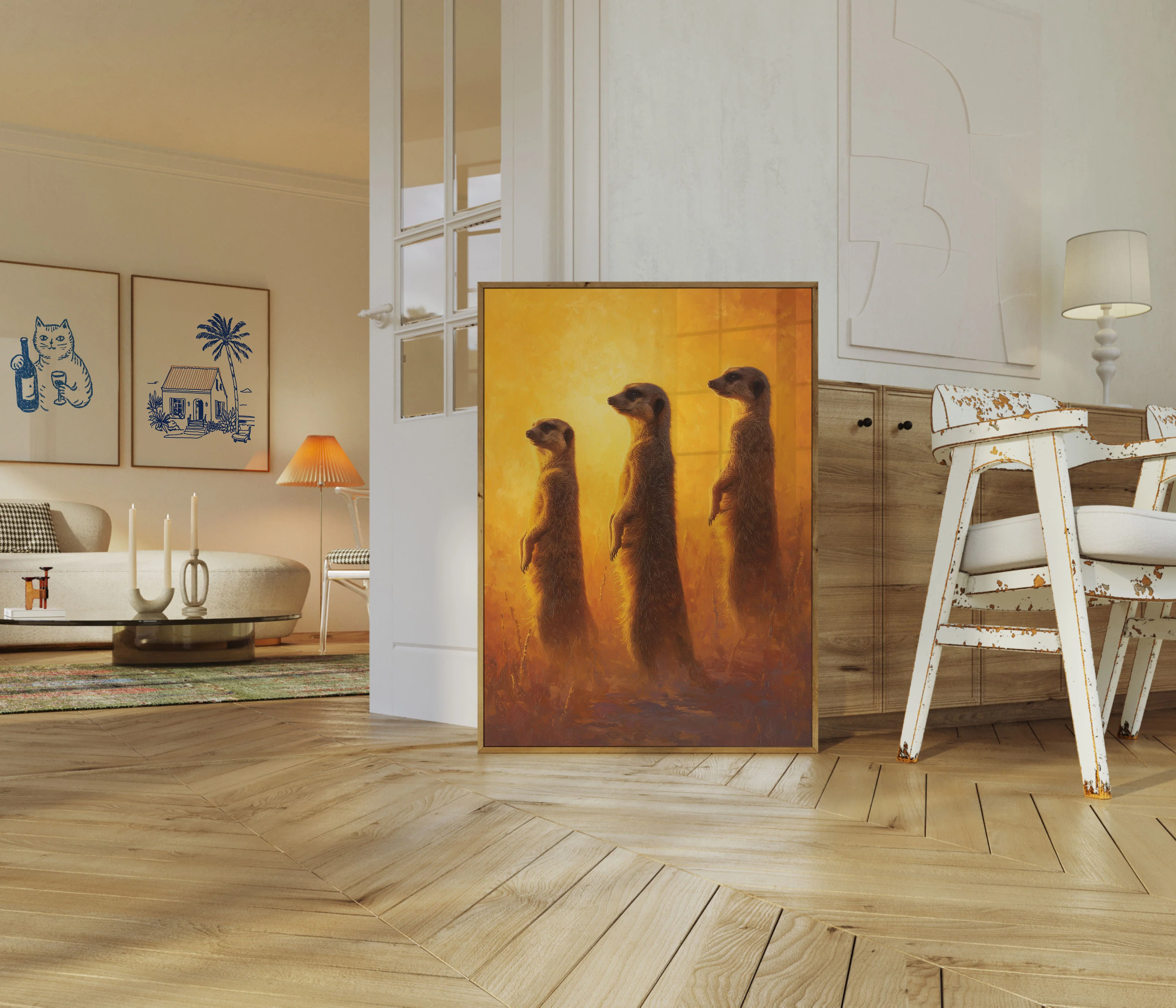 Meerkats in Golden Desert Poster - Image 5