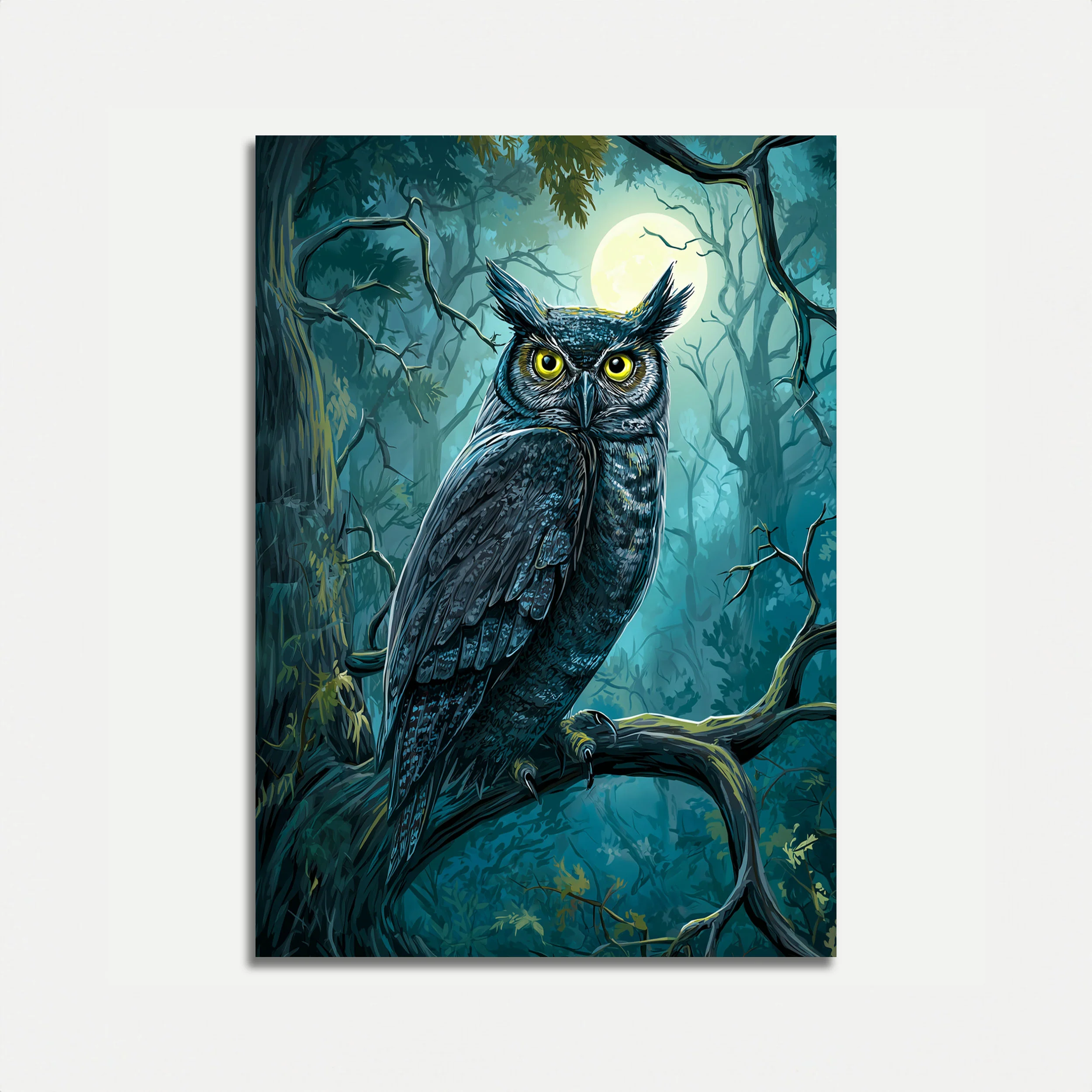 Midnight Forest Owl Poster