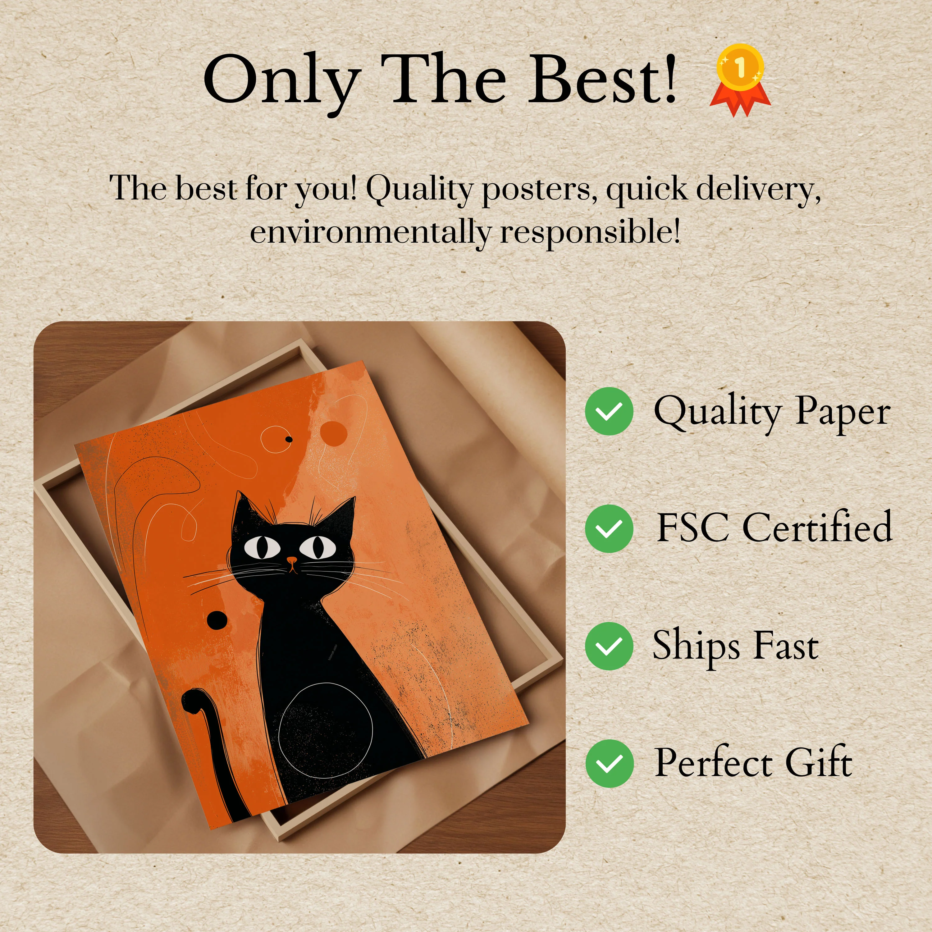 Midnight Orange Cat Poster - Image 3