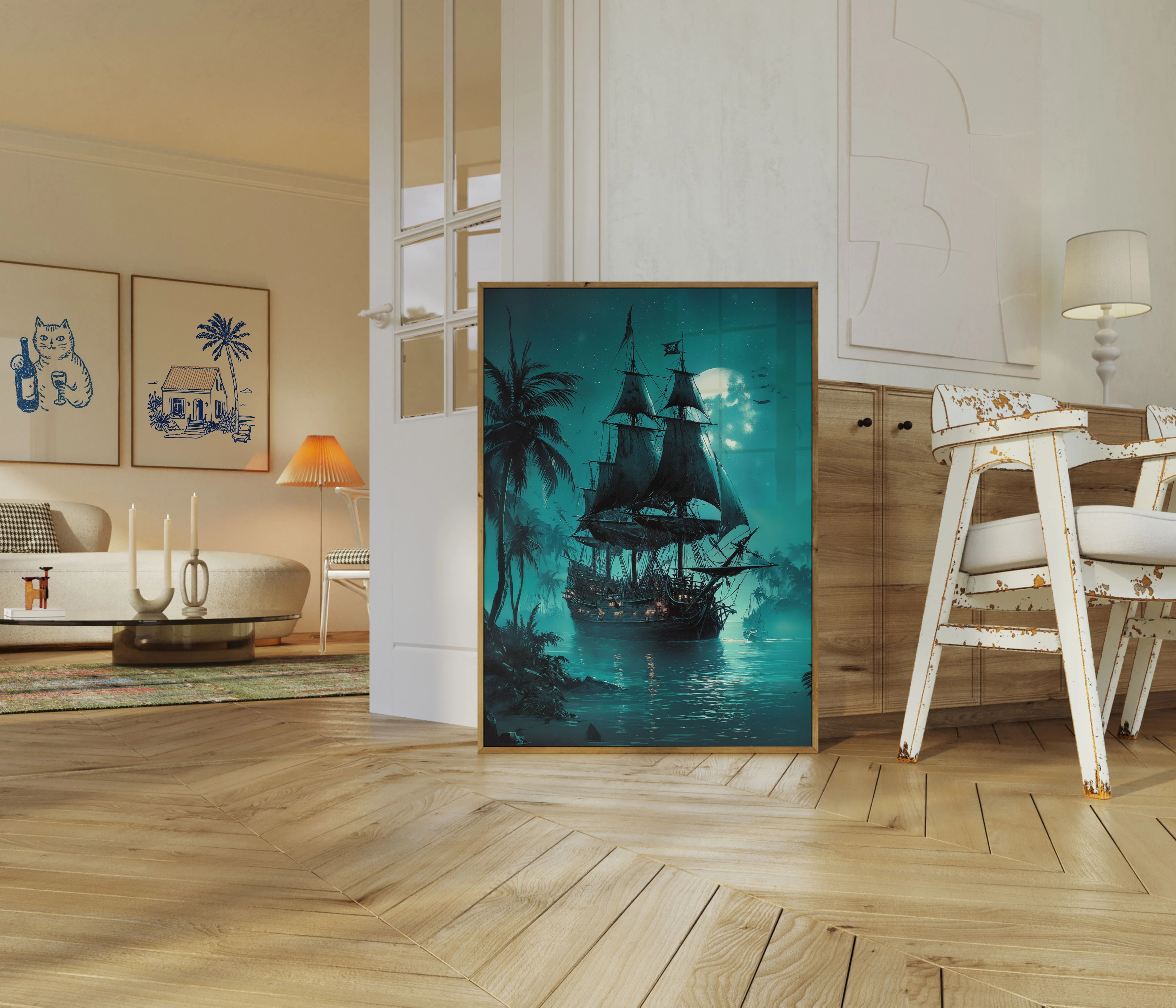 Midnight Pirate Ship Poster - Image 5