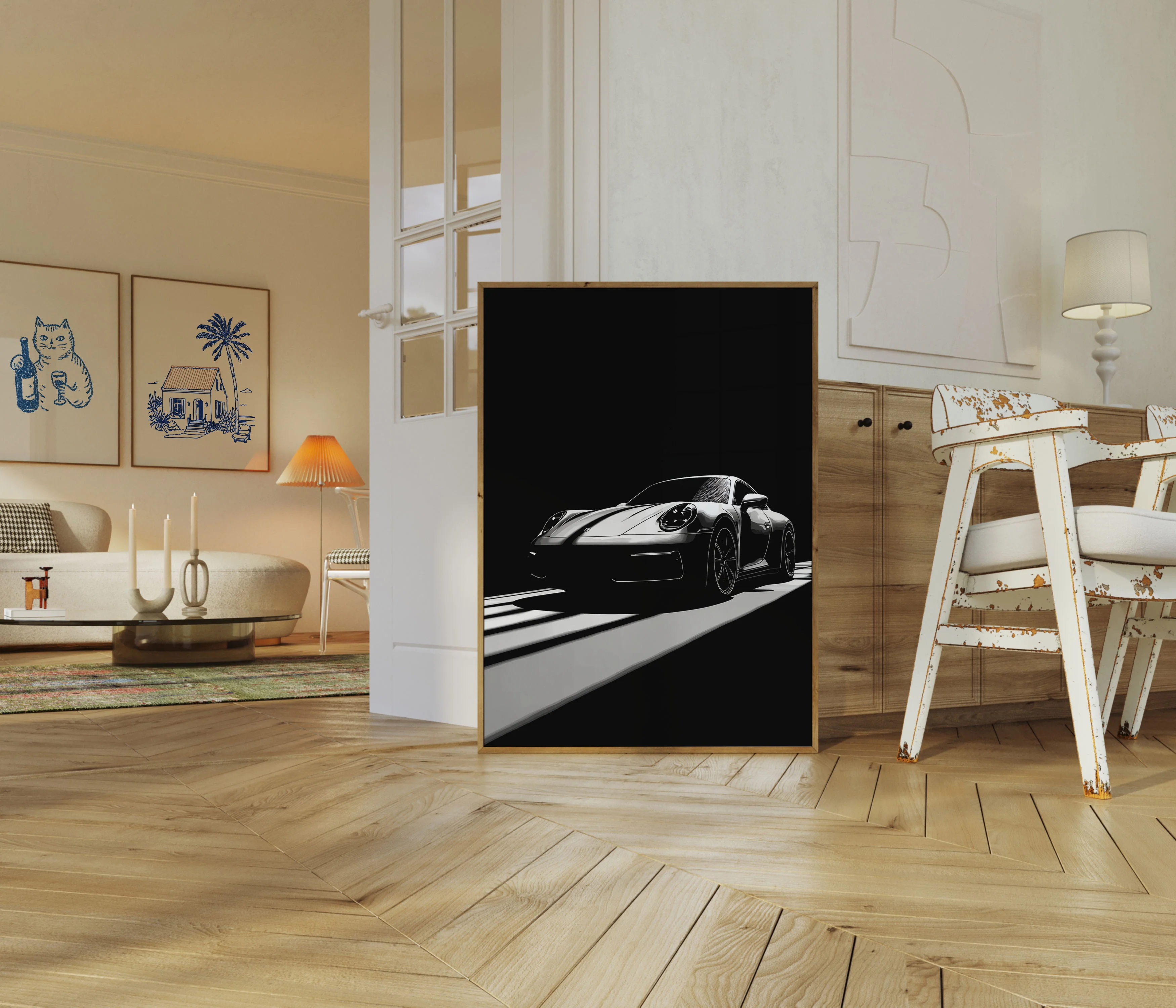 Midnight Porsche Silhouette Poster - Image 5