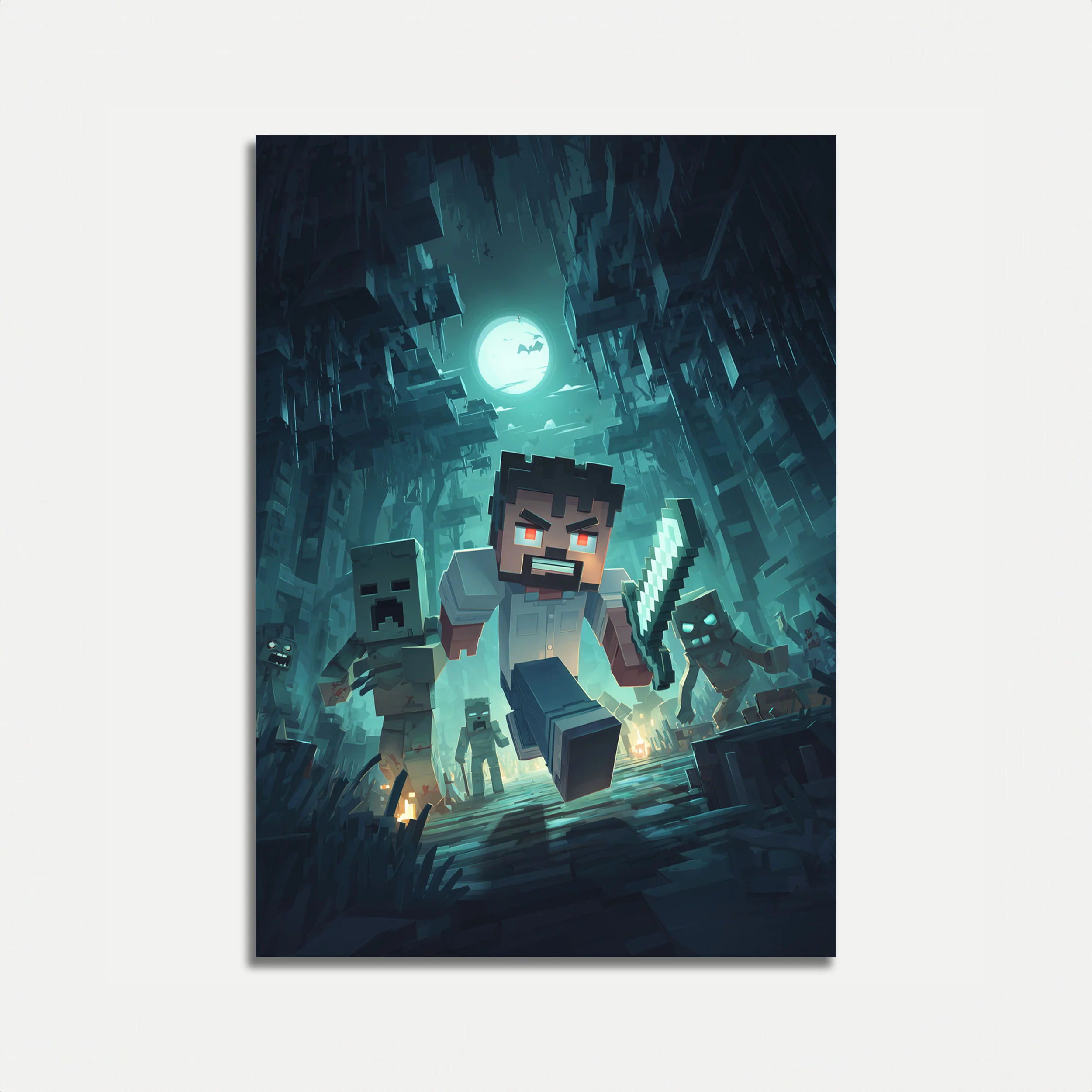 Minecraft Moonlight Survival Poster