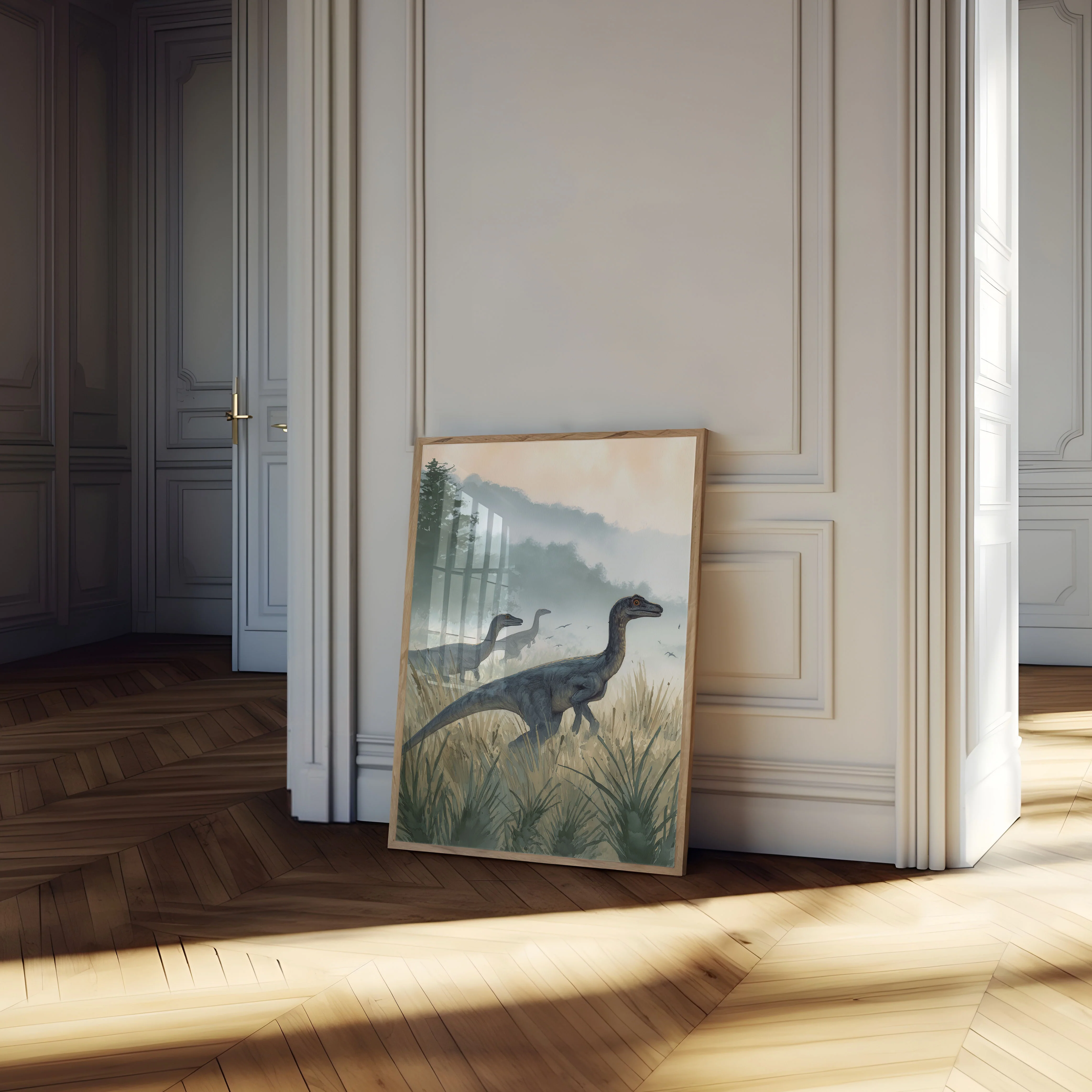 Misty Dinosaur Wilderness Poster - Image 4
