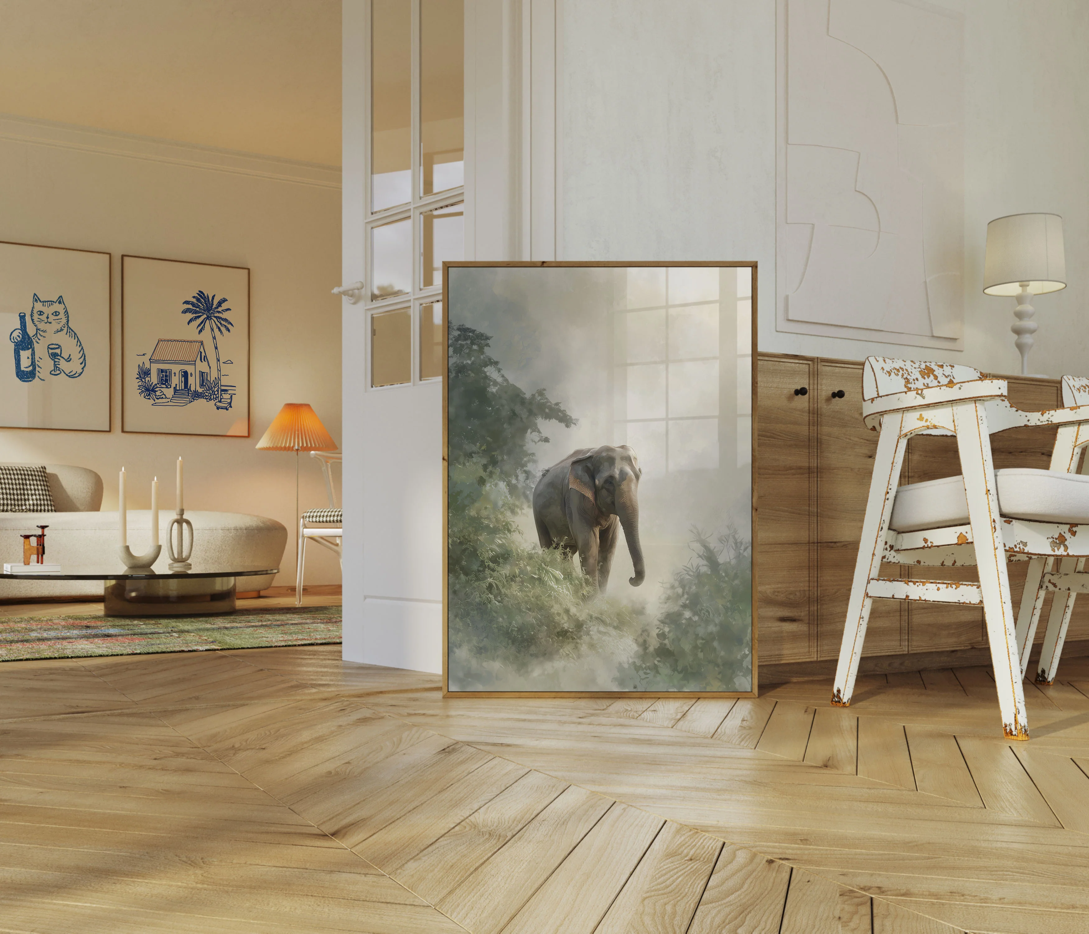Misty Elephant Wilderness Poster - Image 5
