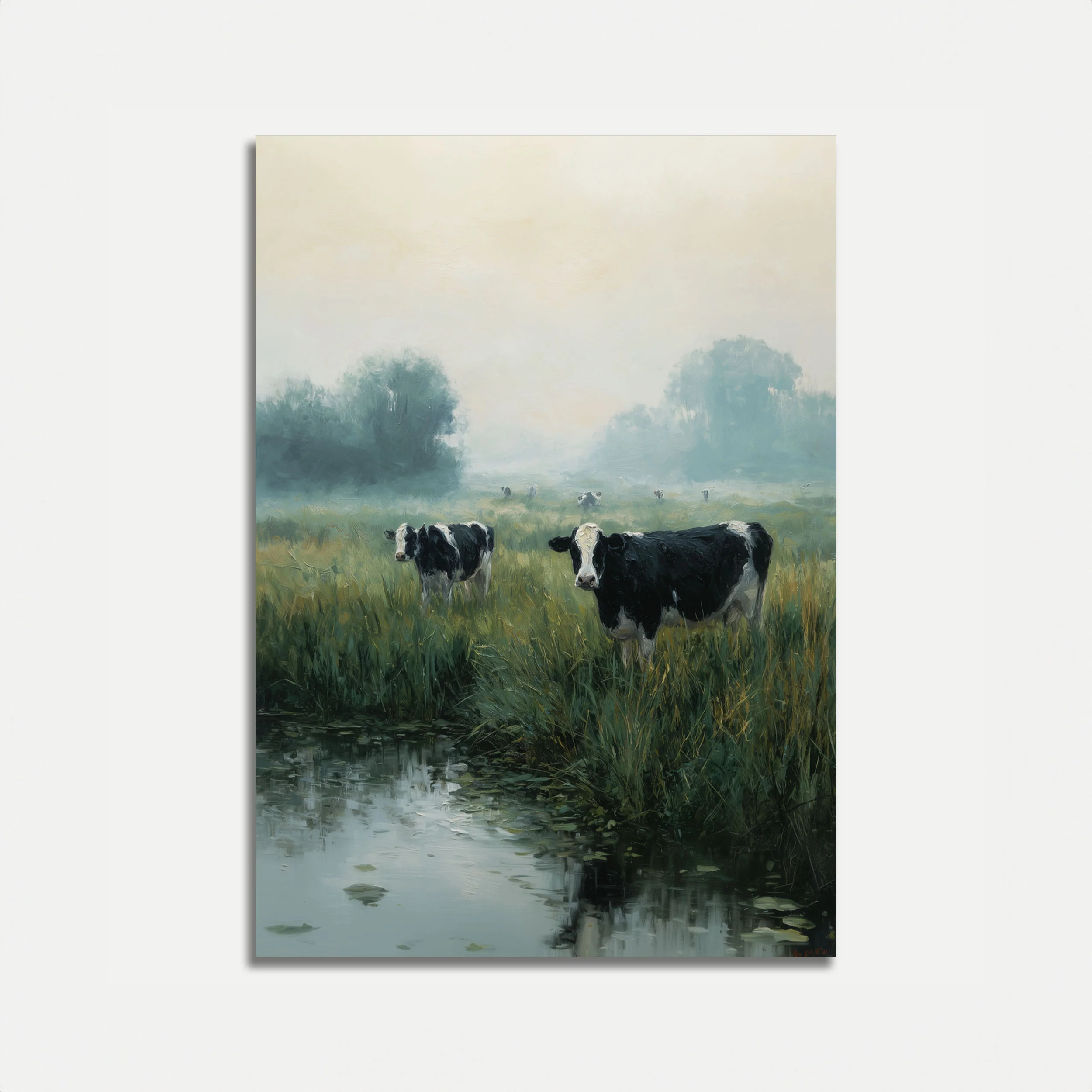 Misty Meadow Dairy Cows Poster