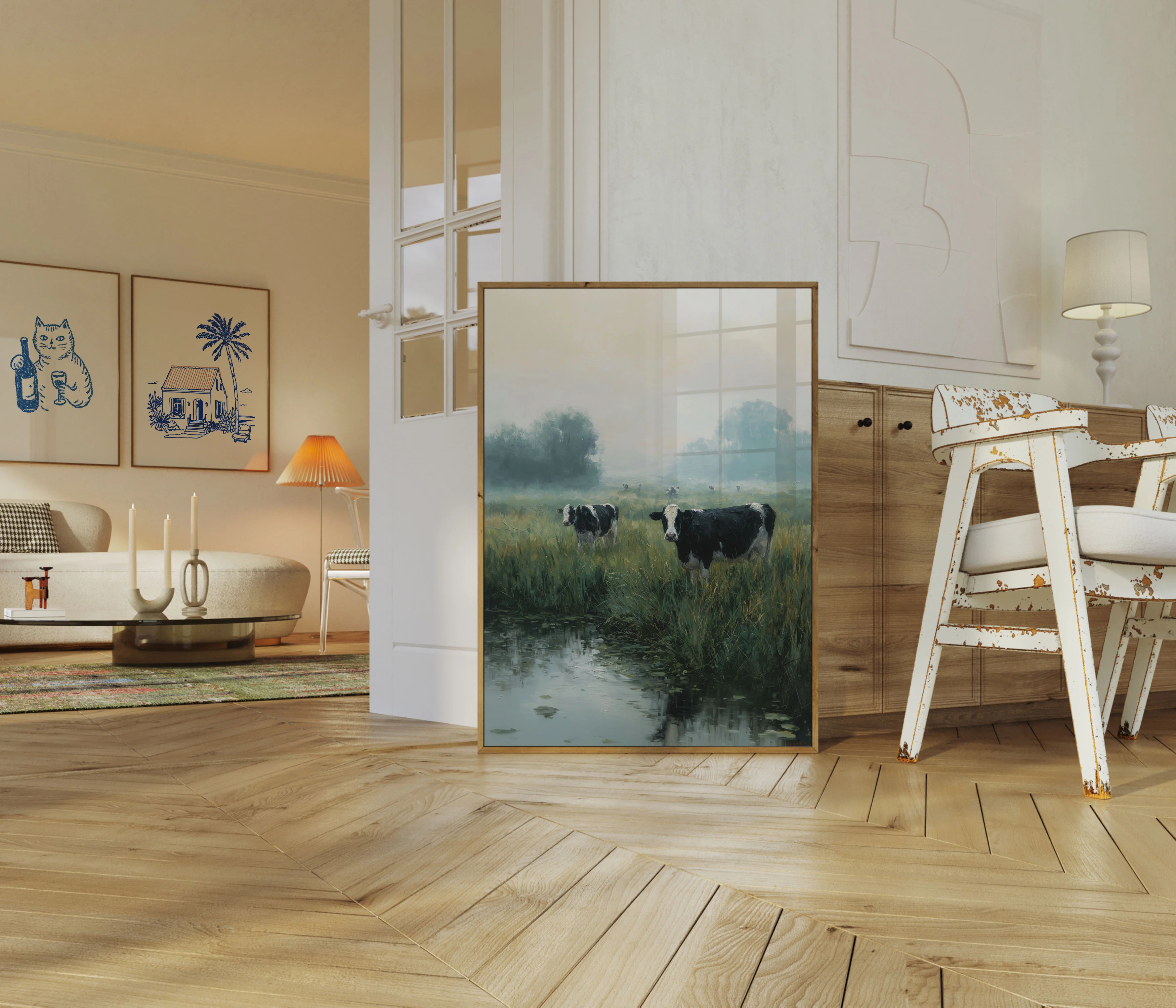 Misty Meadow Dairy Cows Poster - Image 5