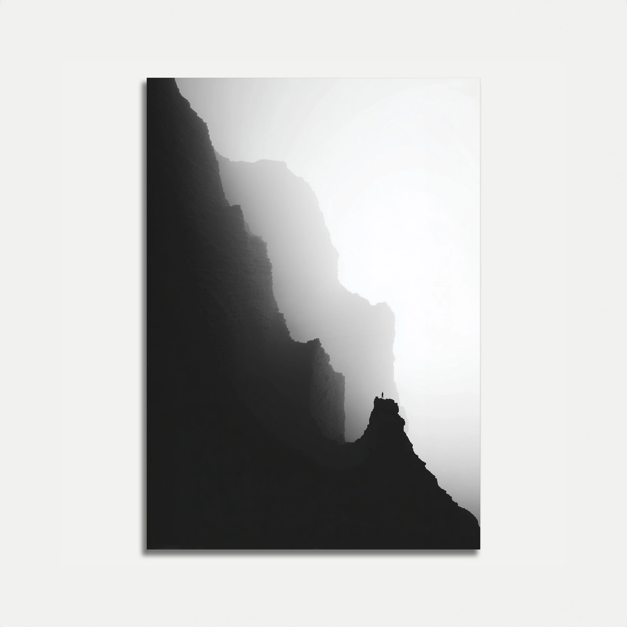 Misty Mountain Silhouette Poster