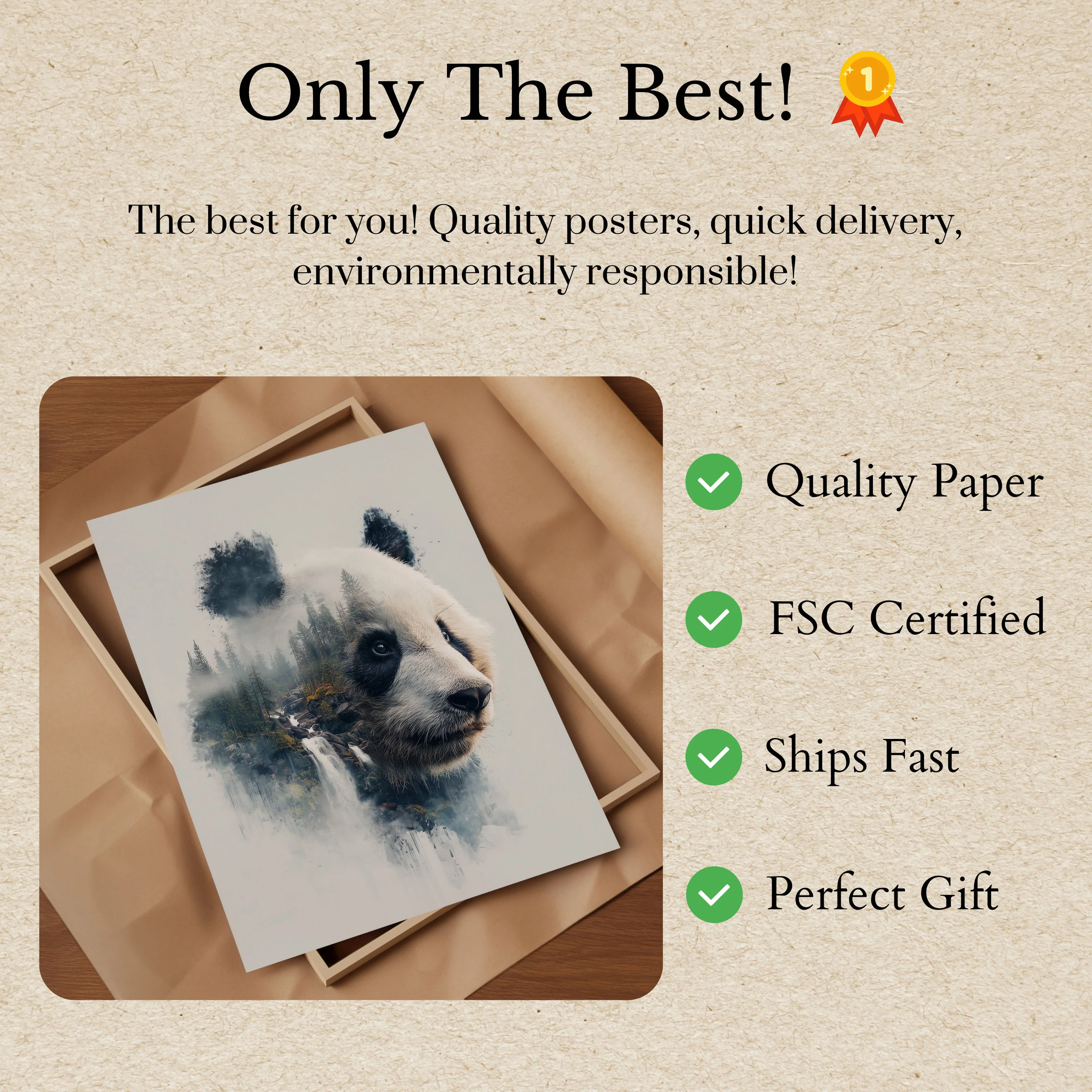 Misty Panda Forest Poster - Image 3