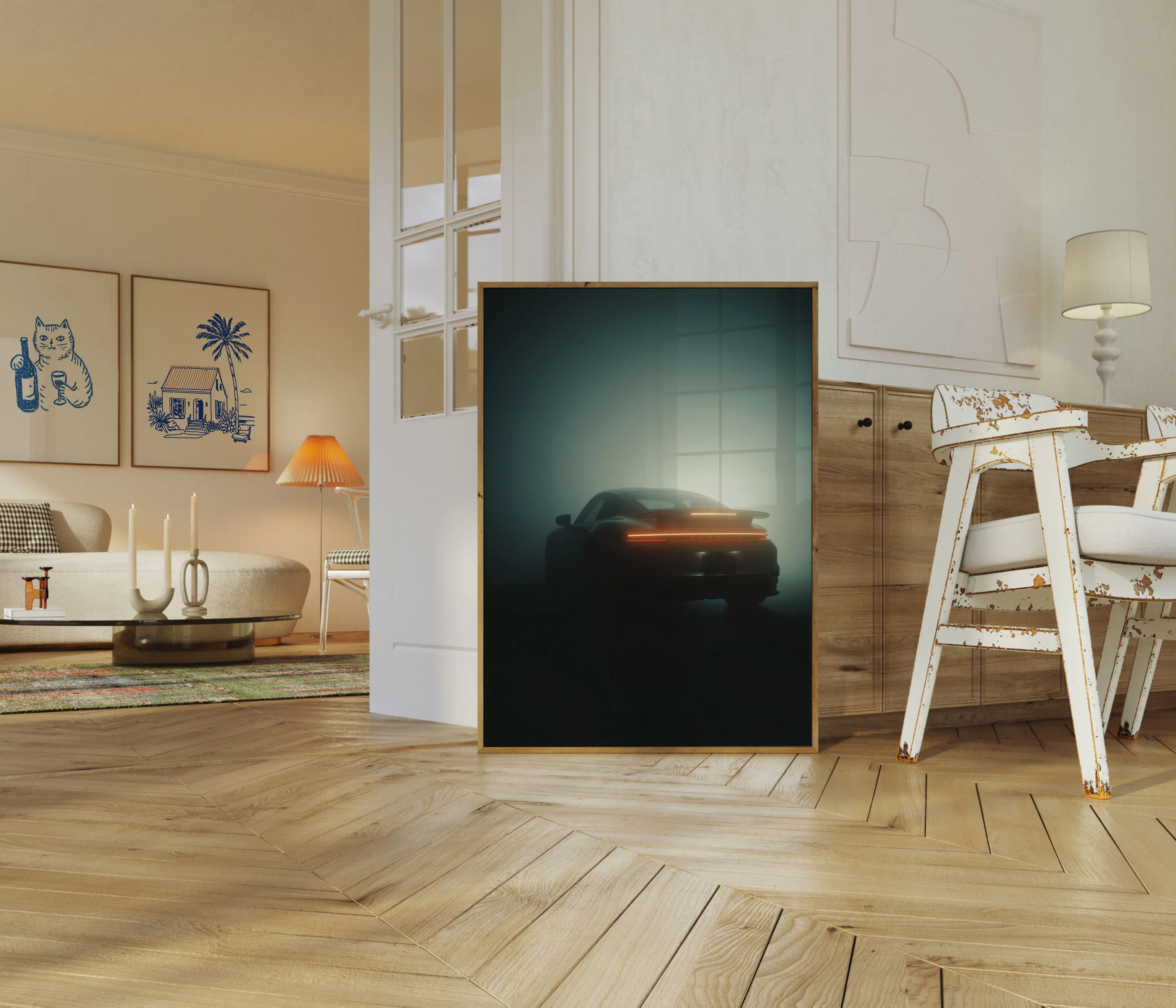 Misty Porsche Sports Car Poster - Image 5