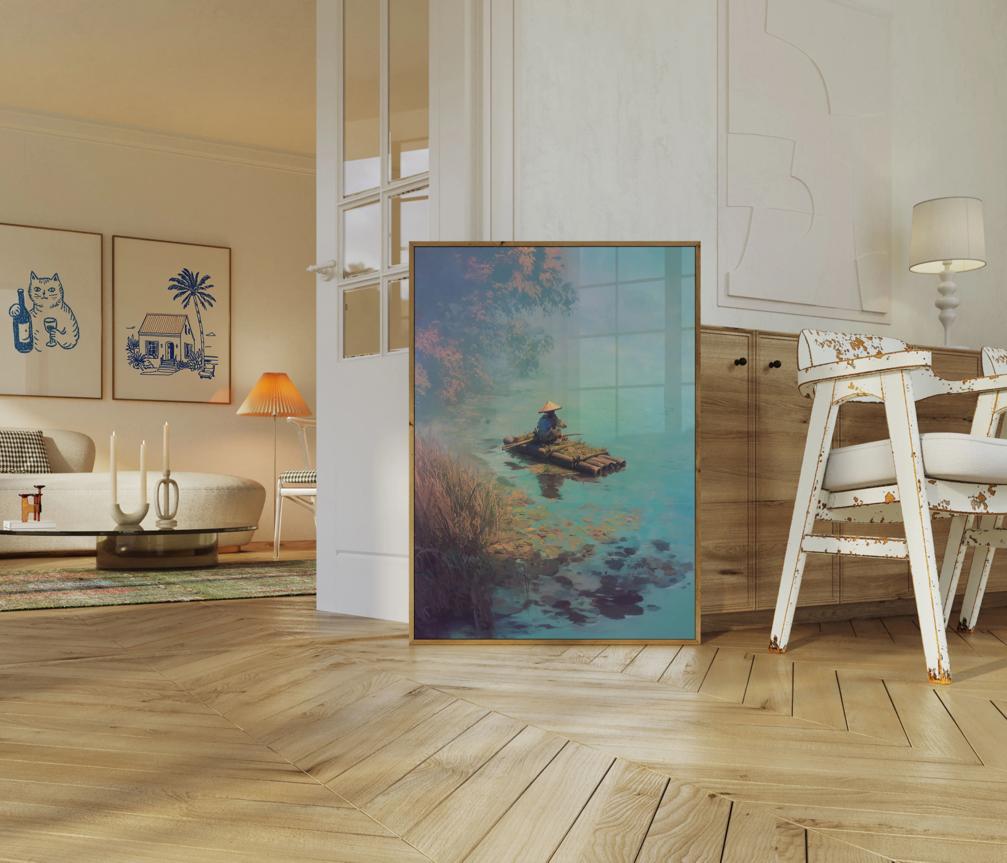 Misty River Fisherman Poster - Image 5