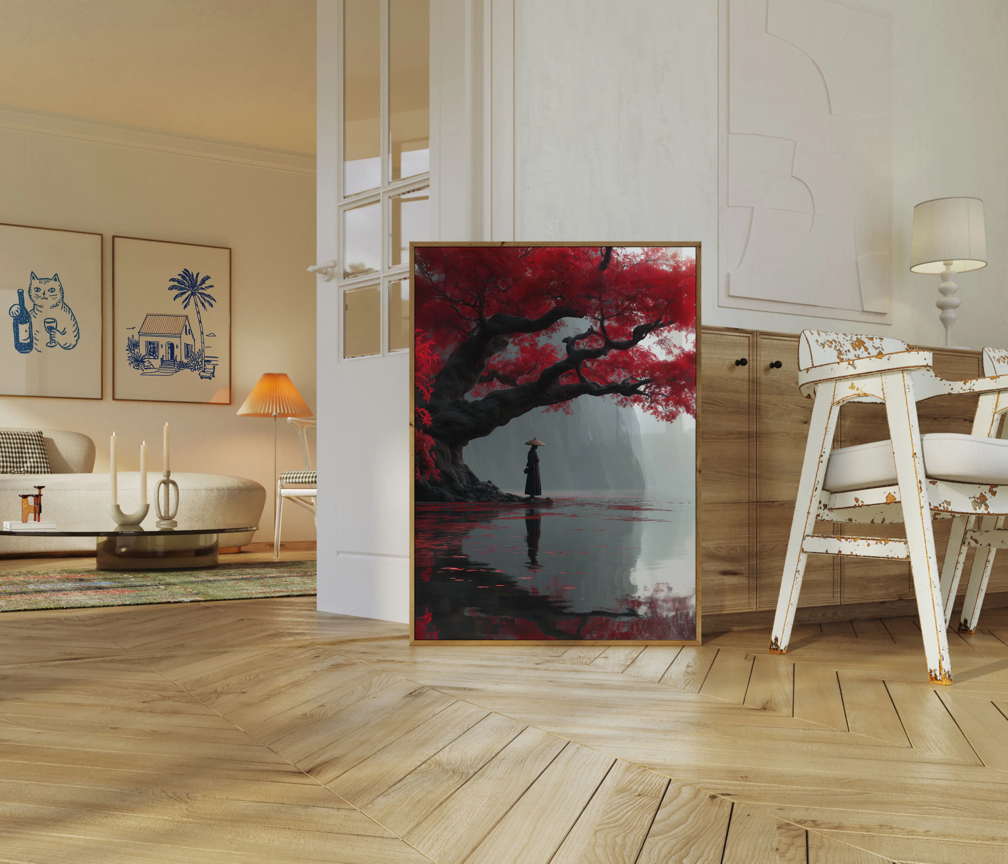 Monk Under Red Maple Poster - Image 5