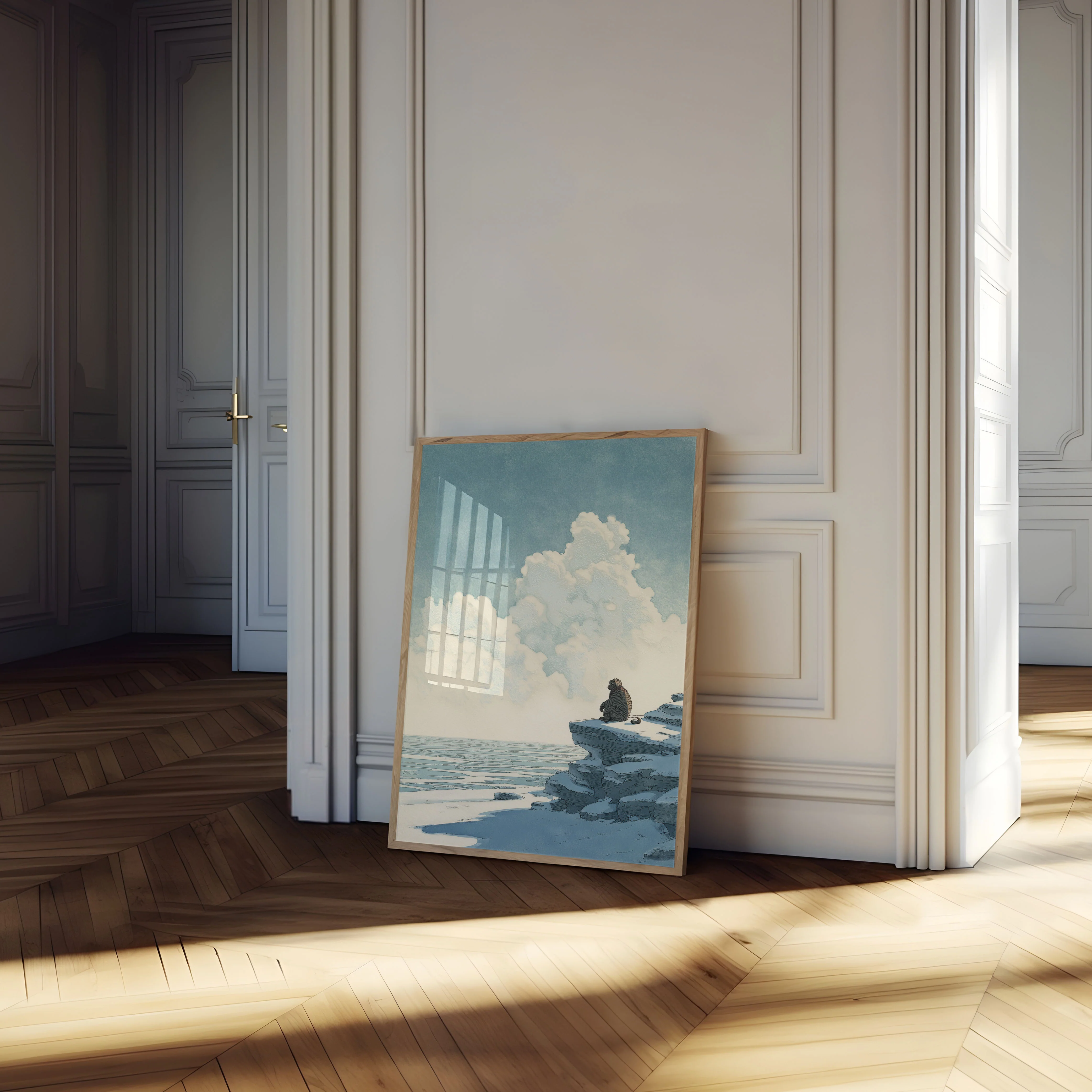 Monkey Gazing at Clouds Poster - Image 4