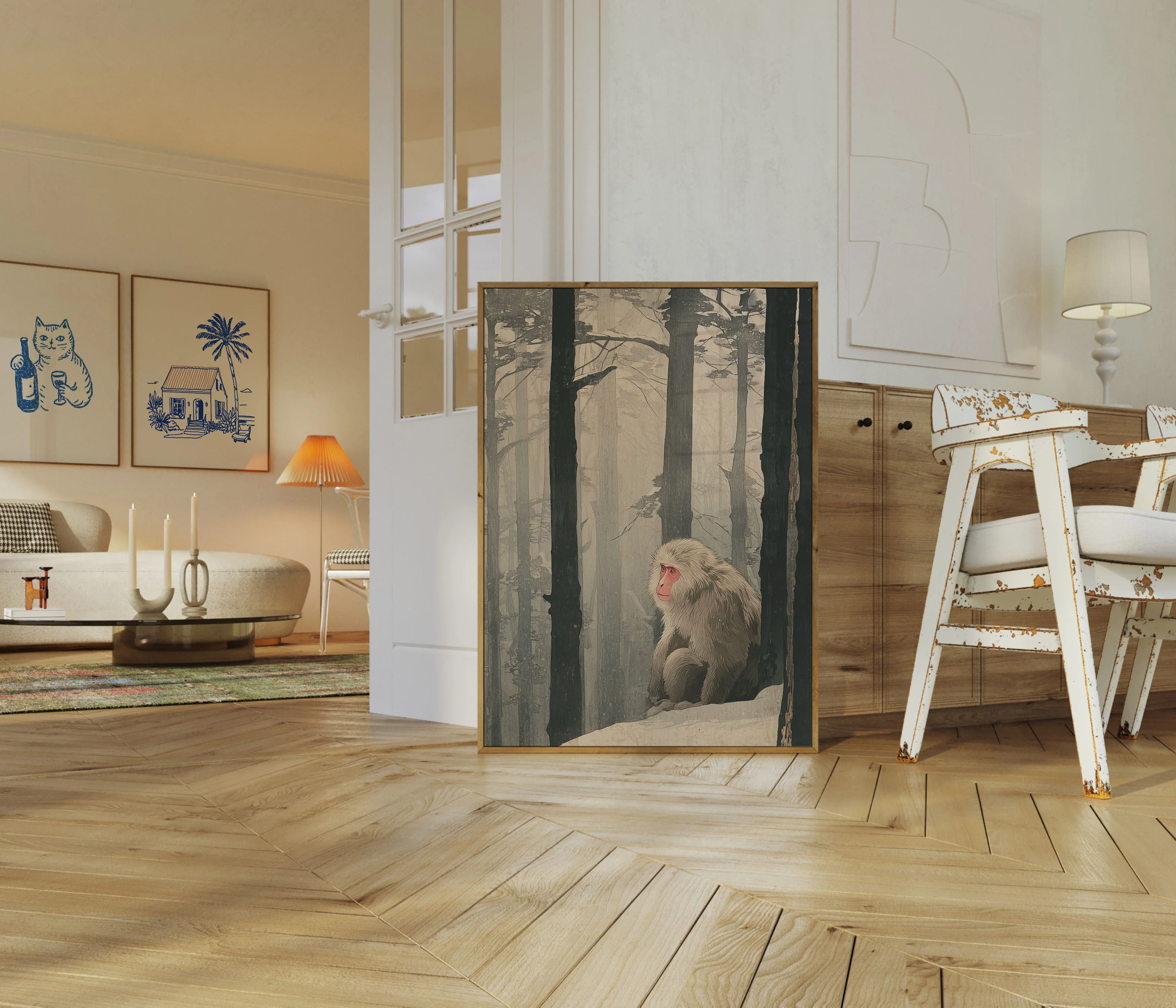 Monkey in Misty Forest Poster - Image 5