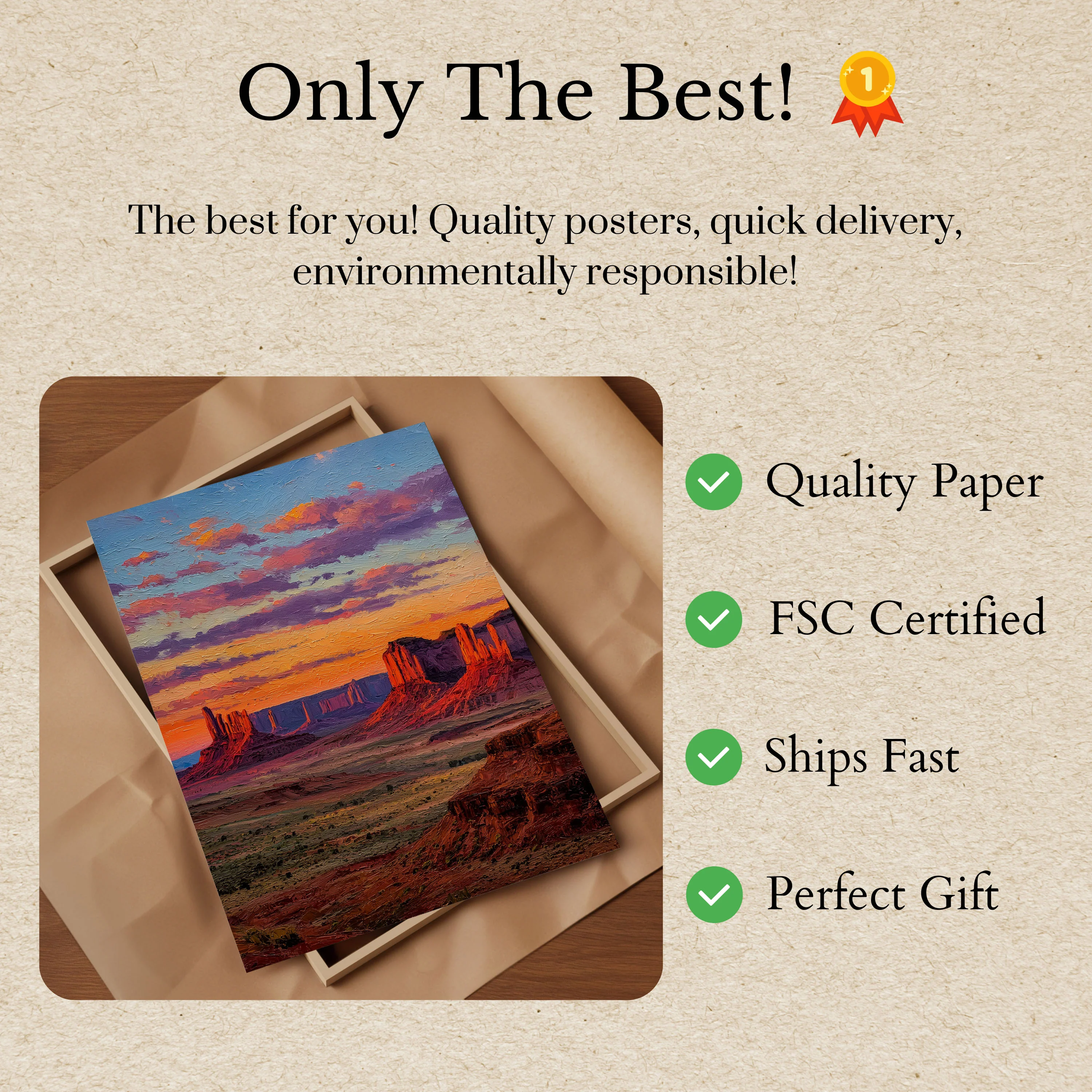 Monument Valley Desert Sunset Poster - Image 3
