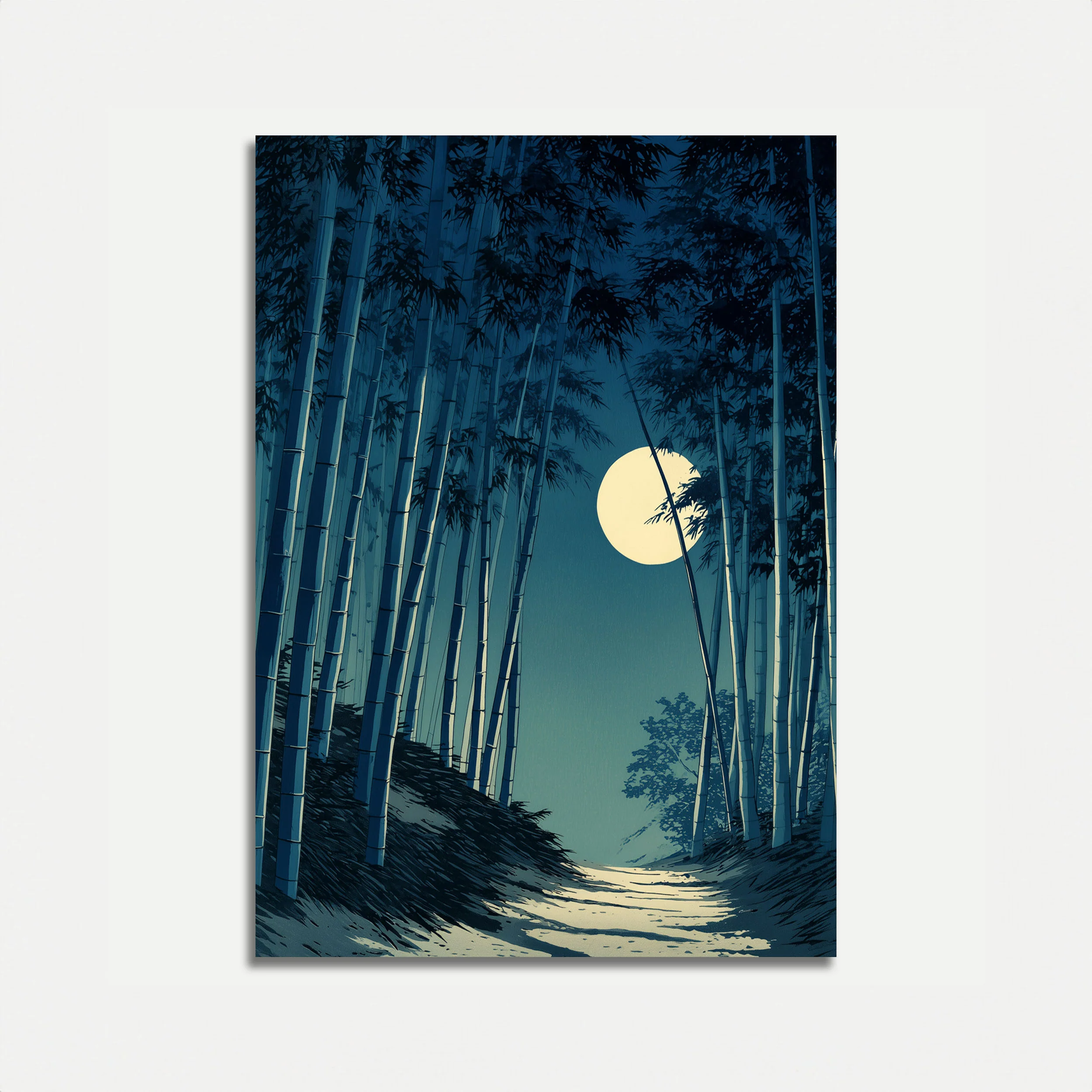 Moonlit Bamboo Forest Poster