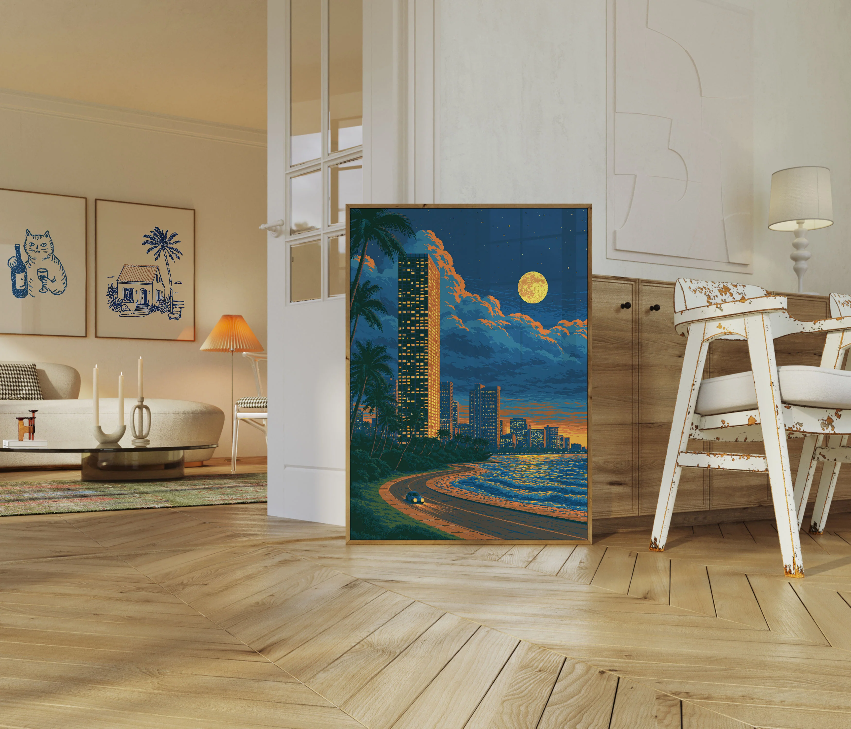 Moonlit Beach City Escape Poster - Image 5