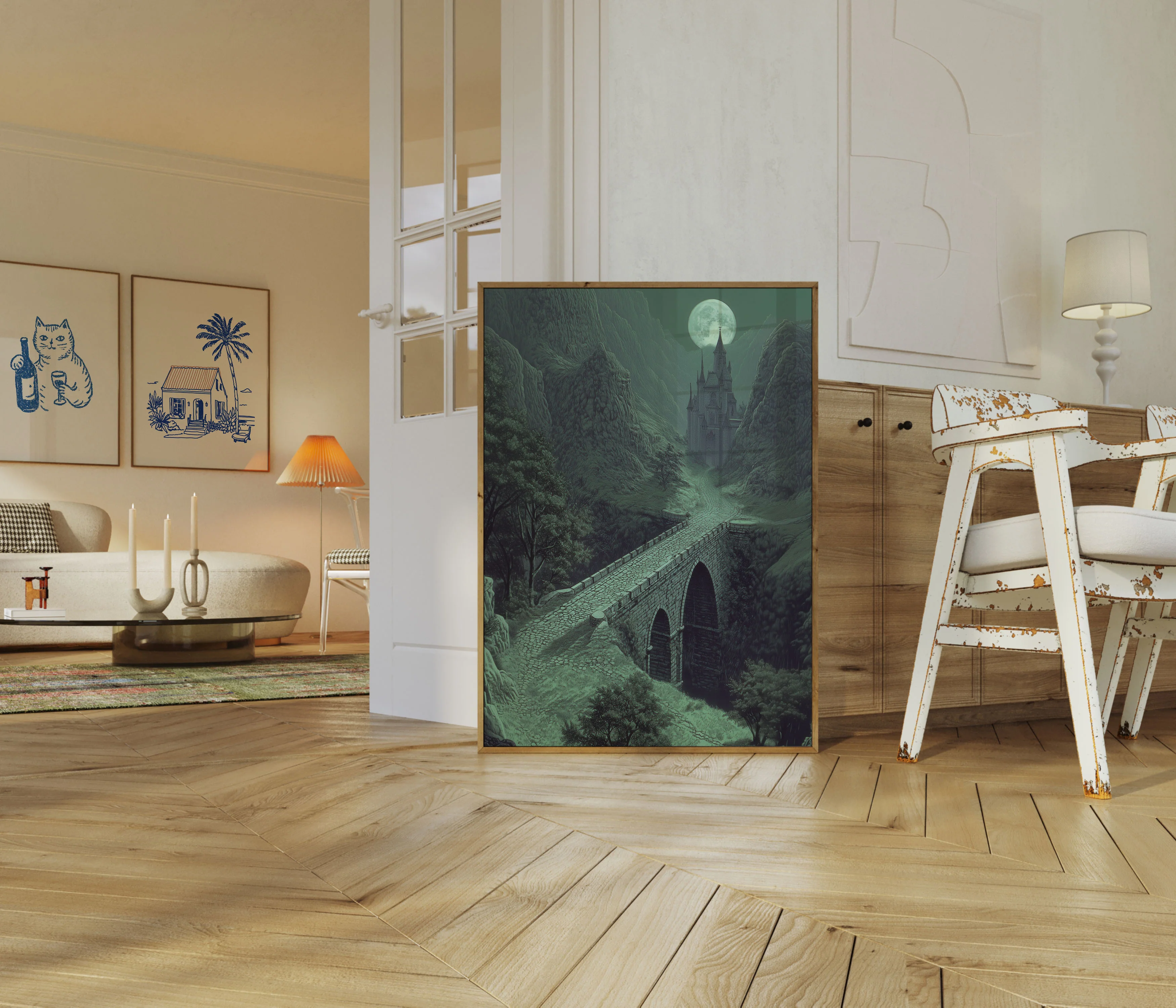 Moonlit Castle Mountain Poster - Image 5