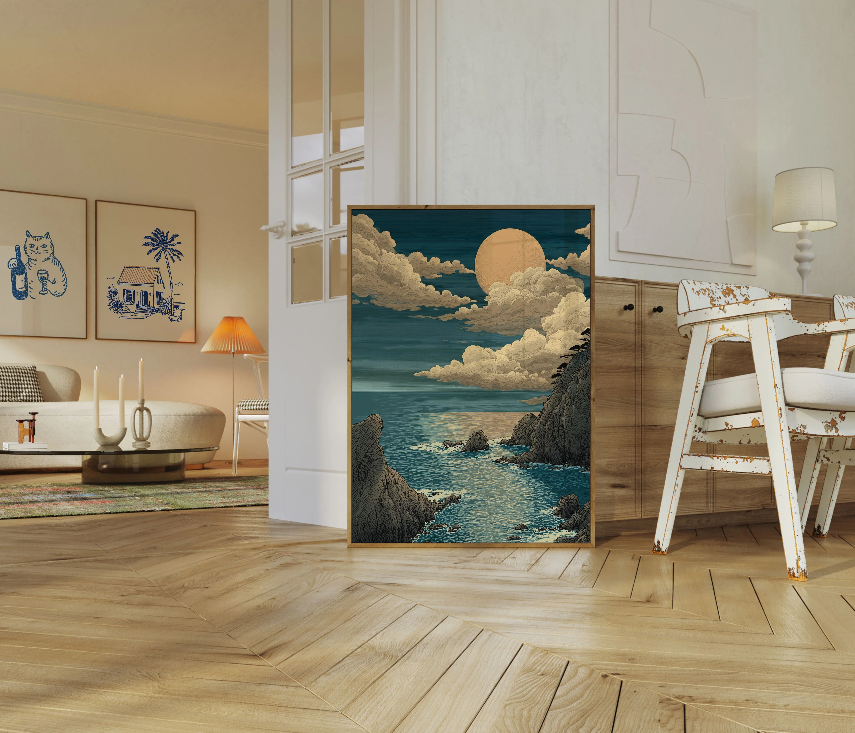 Moonlit Coastal Cliffs Poster - Image 5