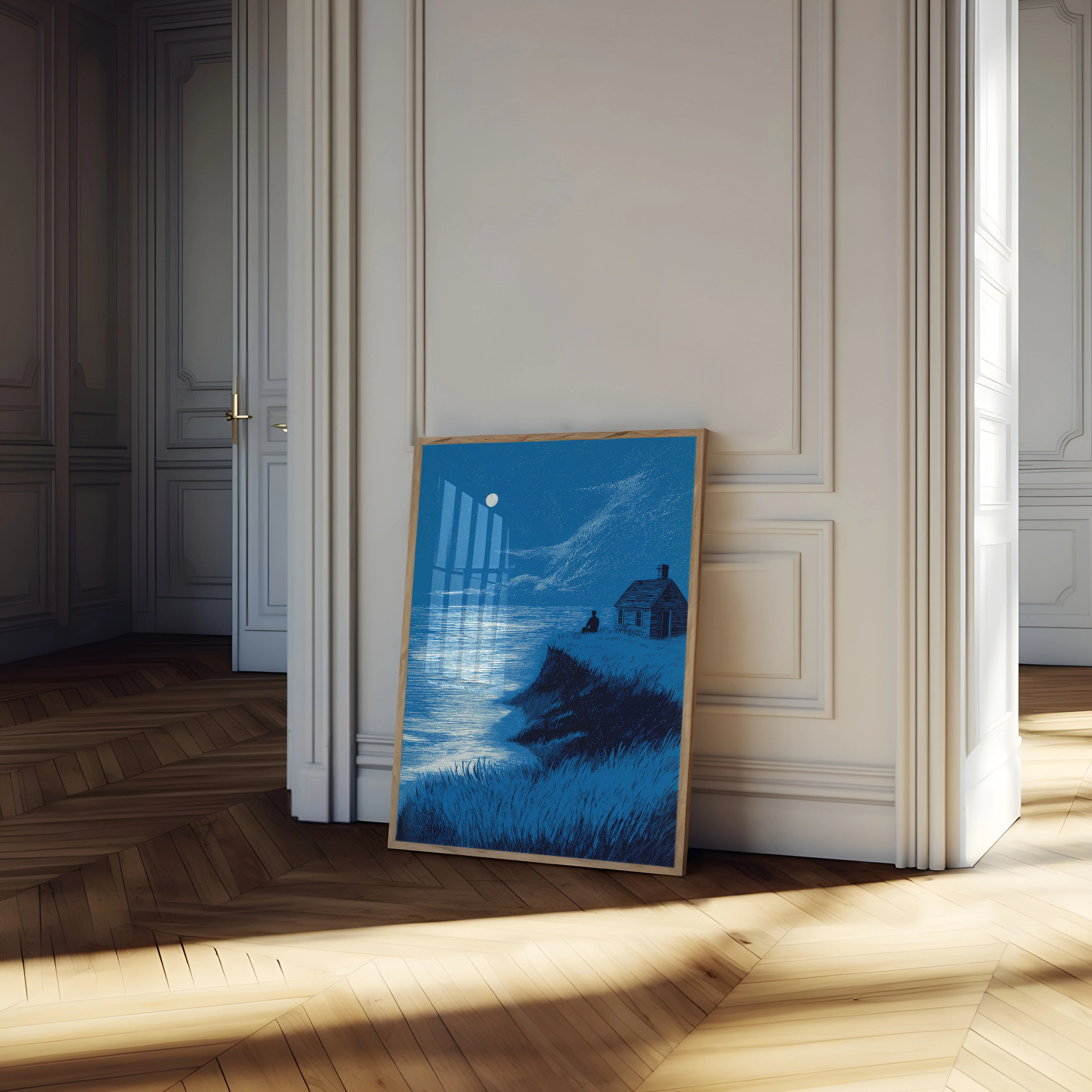 Moonlit Coastal Cottage Poster - Image 4
