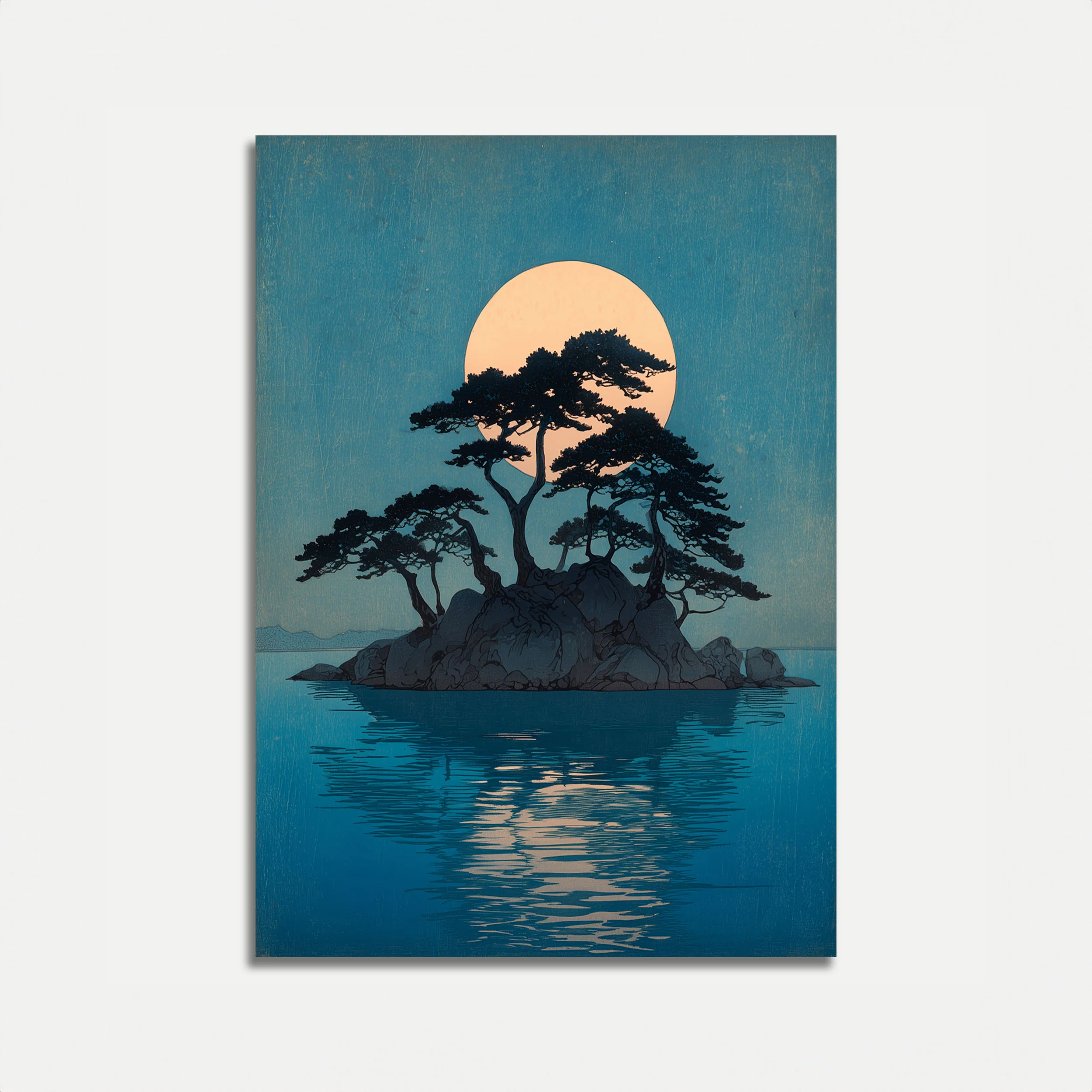 Moonlit Island Bonsai Tree Poster