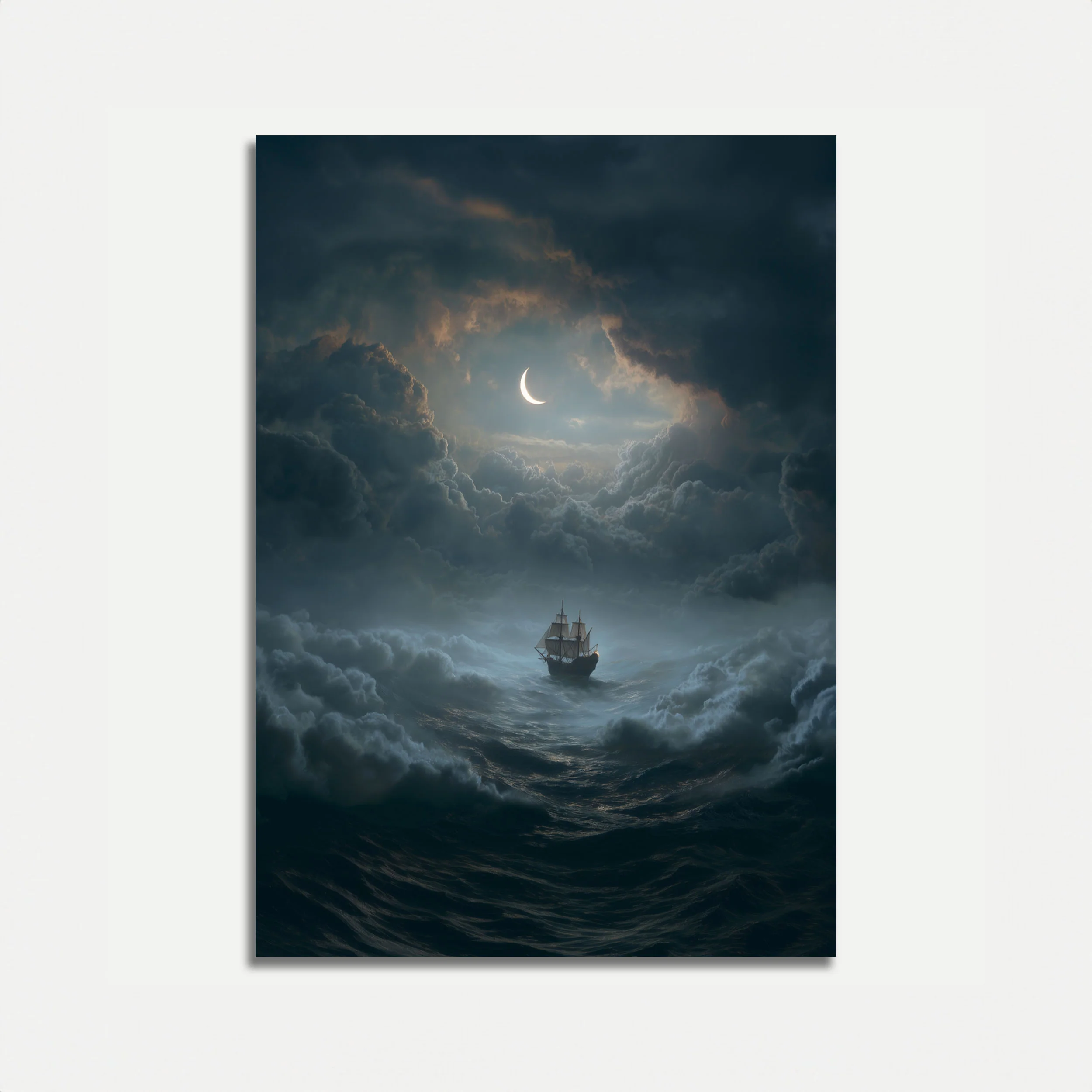 Moonlit Nautical Voyage Poster