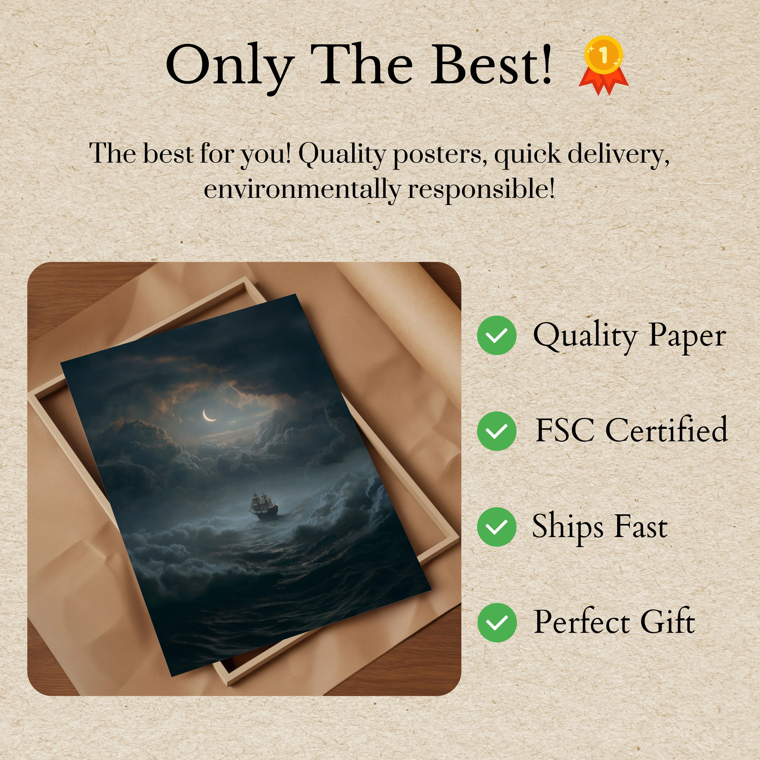 Moonlit Nautical Voyage Poster - Image 3