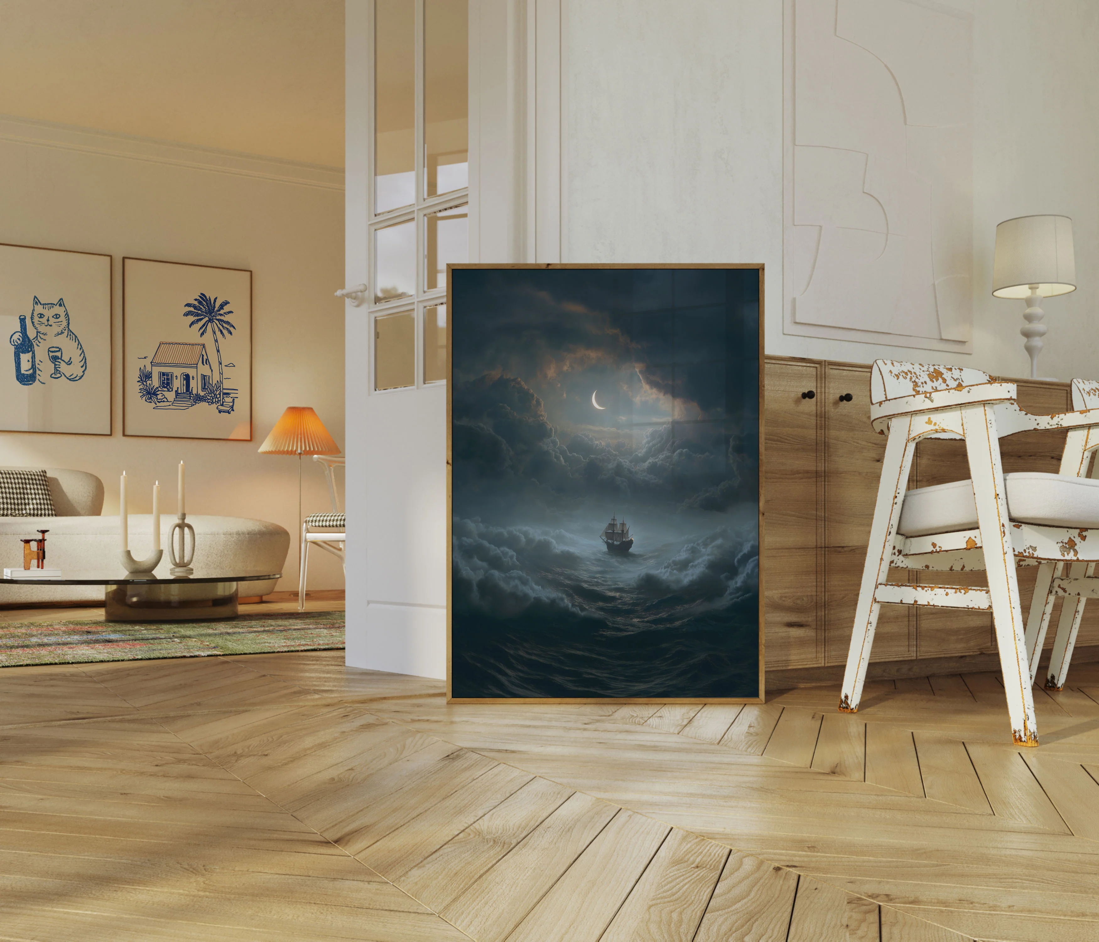 Moonlit Nautical Voyage Poster - Image 5