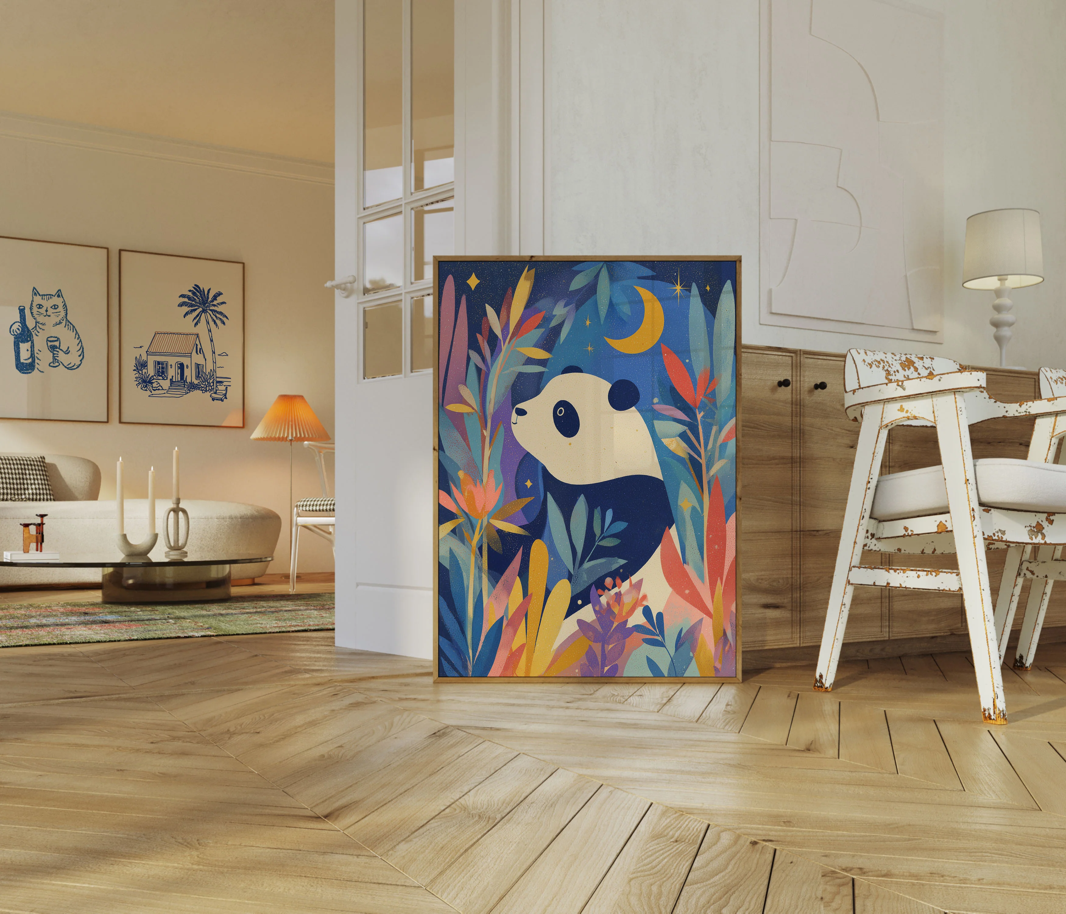 Moonlit Panda Garden Poster - Image 5