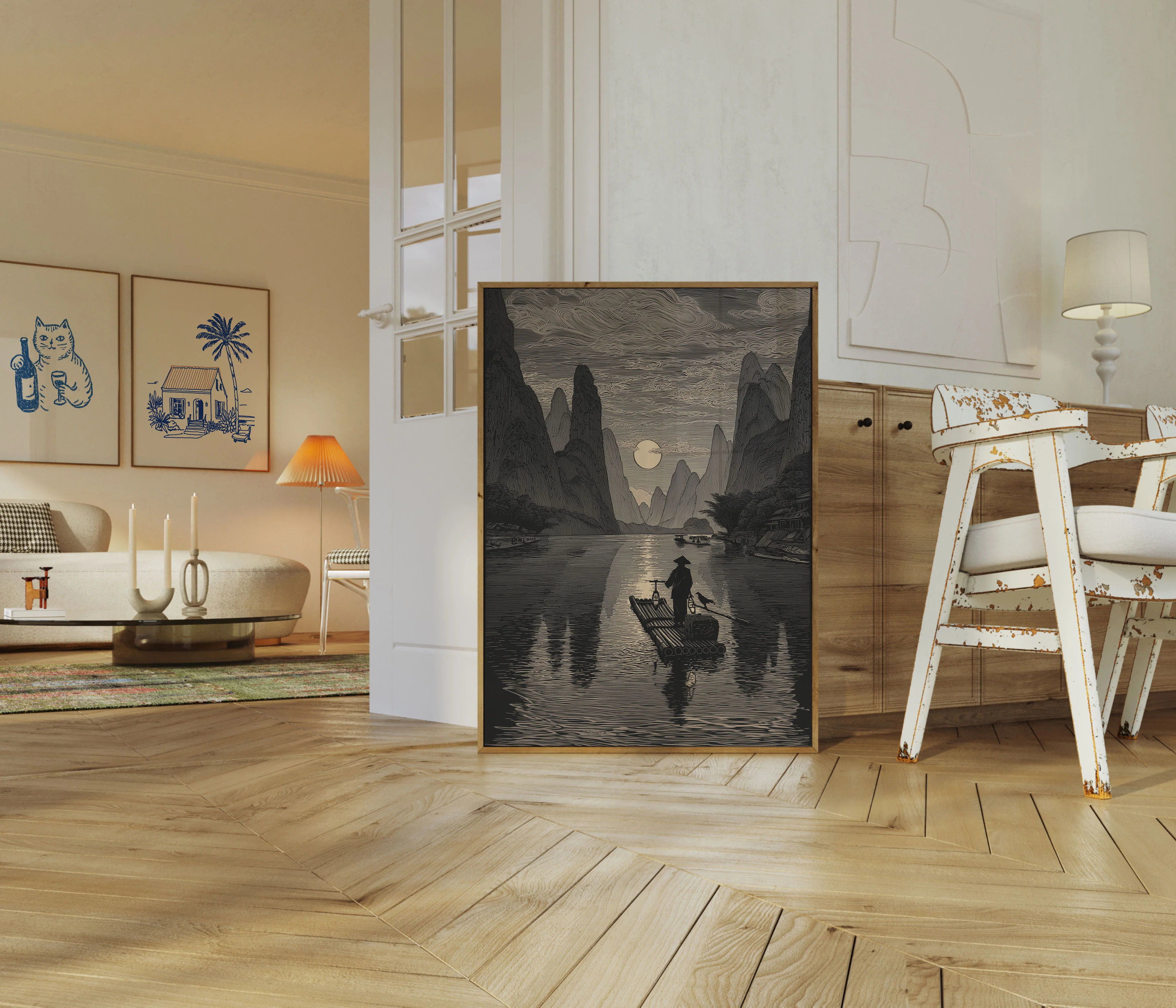 Moonlit River Landscape Poster - Image 5