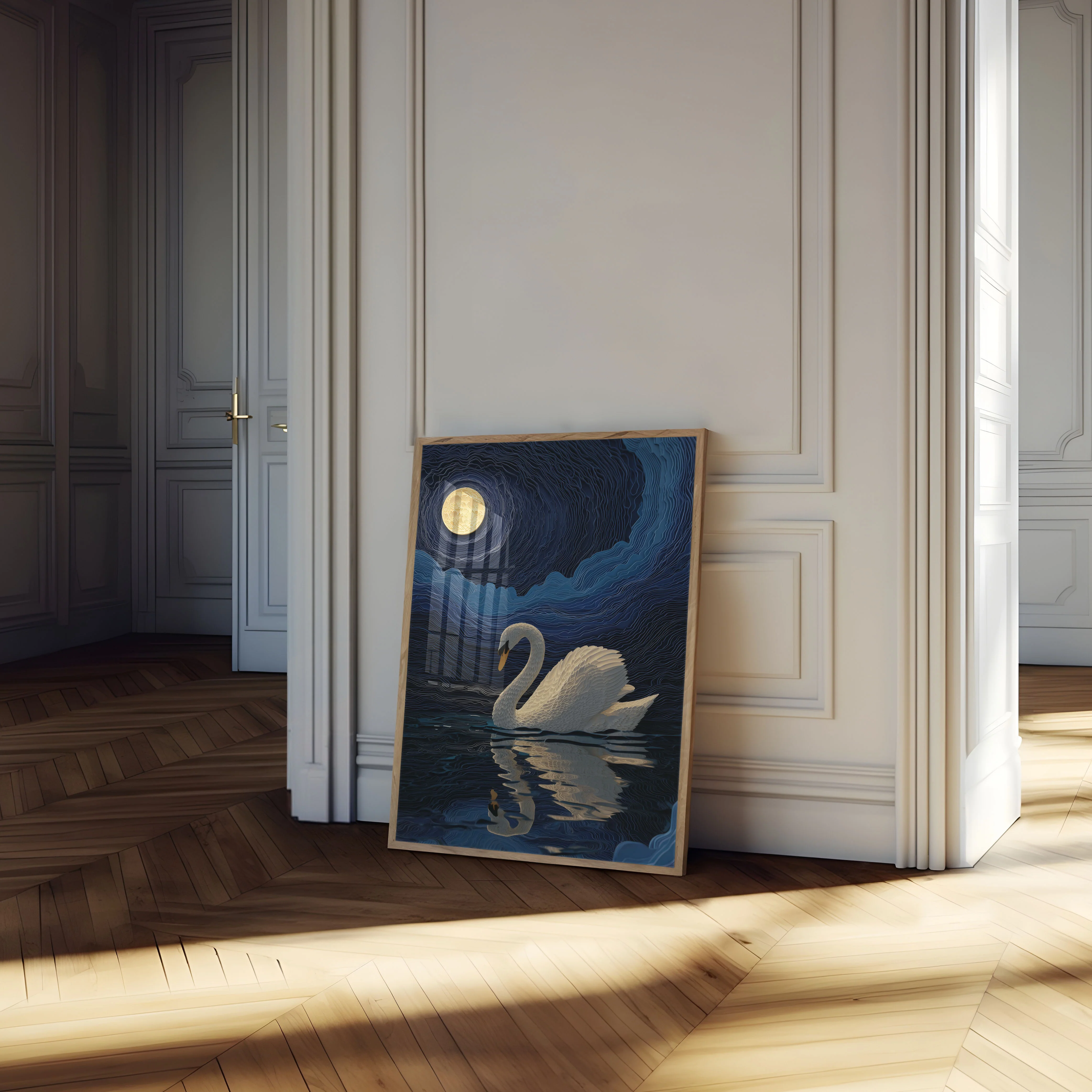 Moonlit Swan Night Poster - Image 4