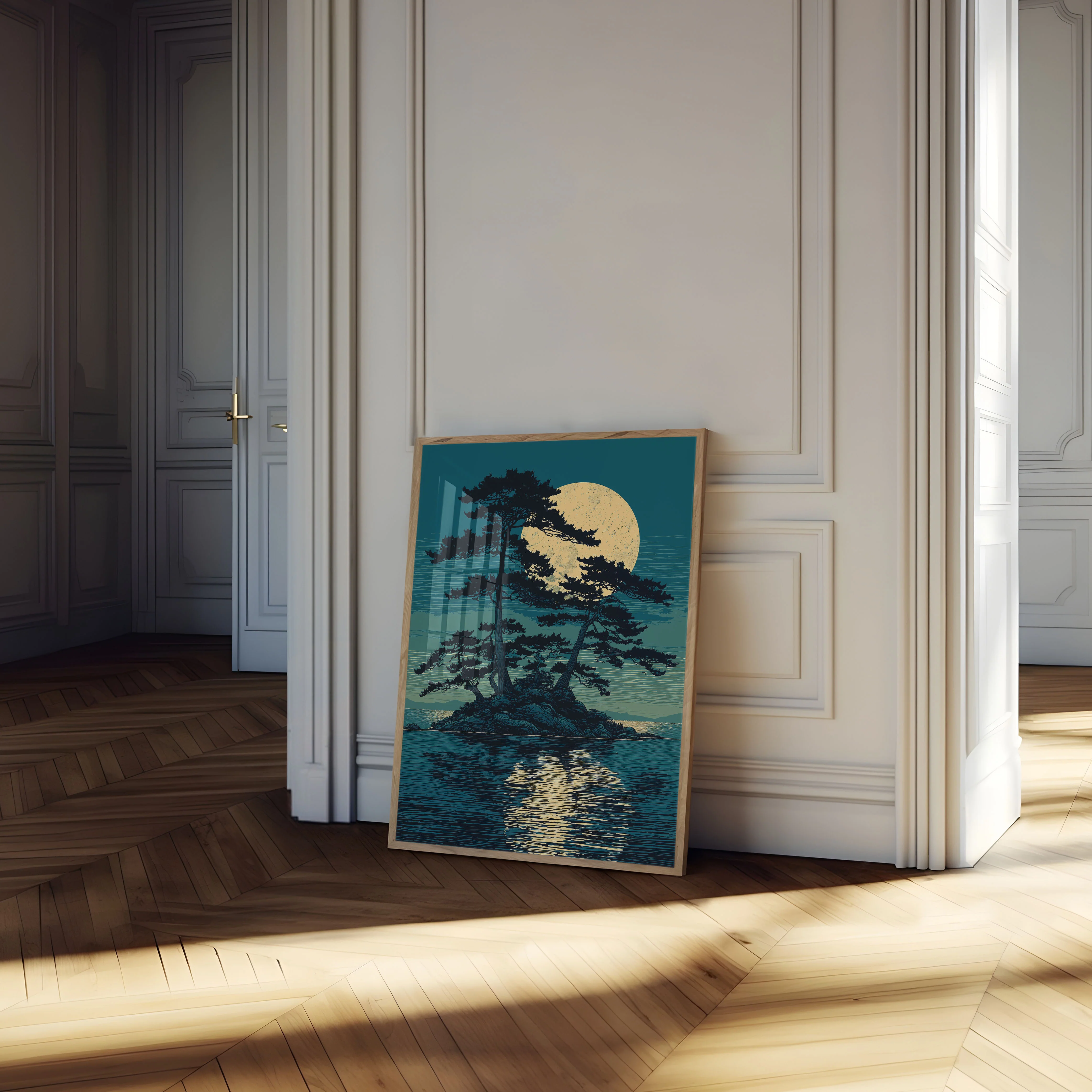 Moonlit Tree by the Sea Poster - Image 4