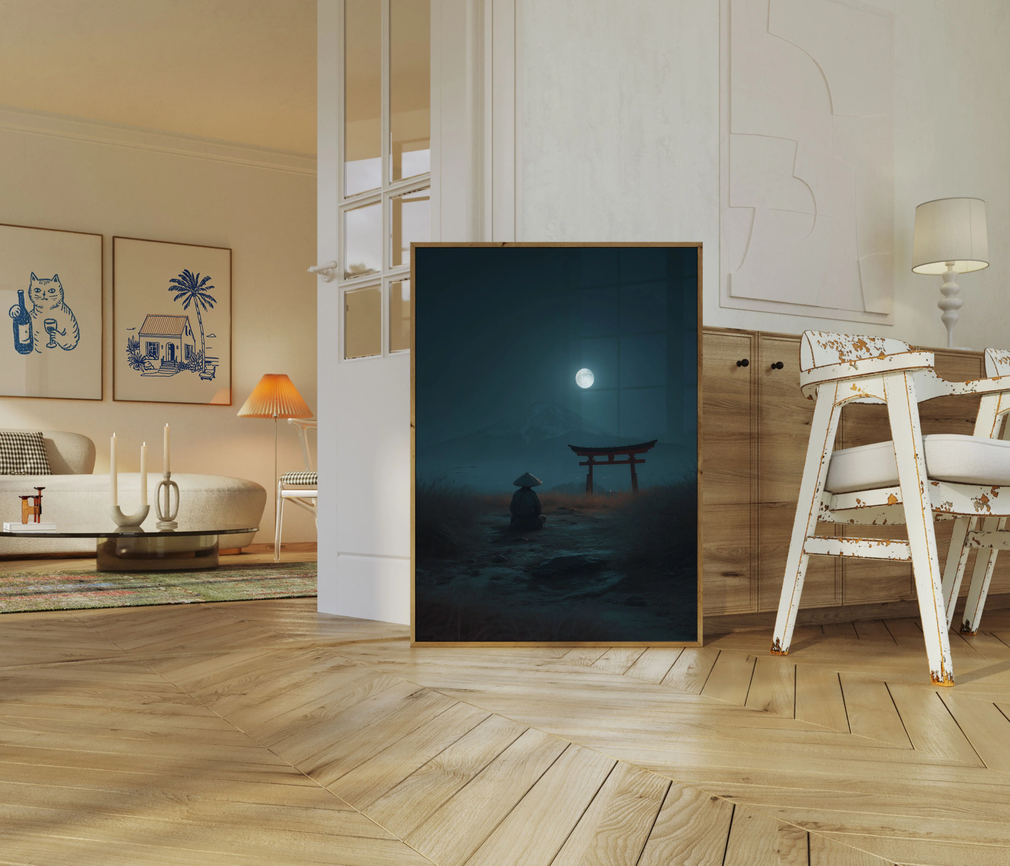 Moonlit Zen Mountain Poster - Image 5