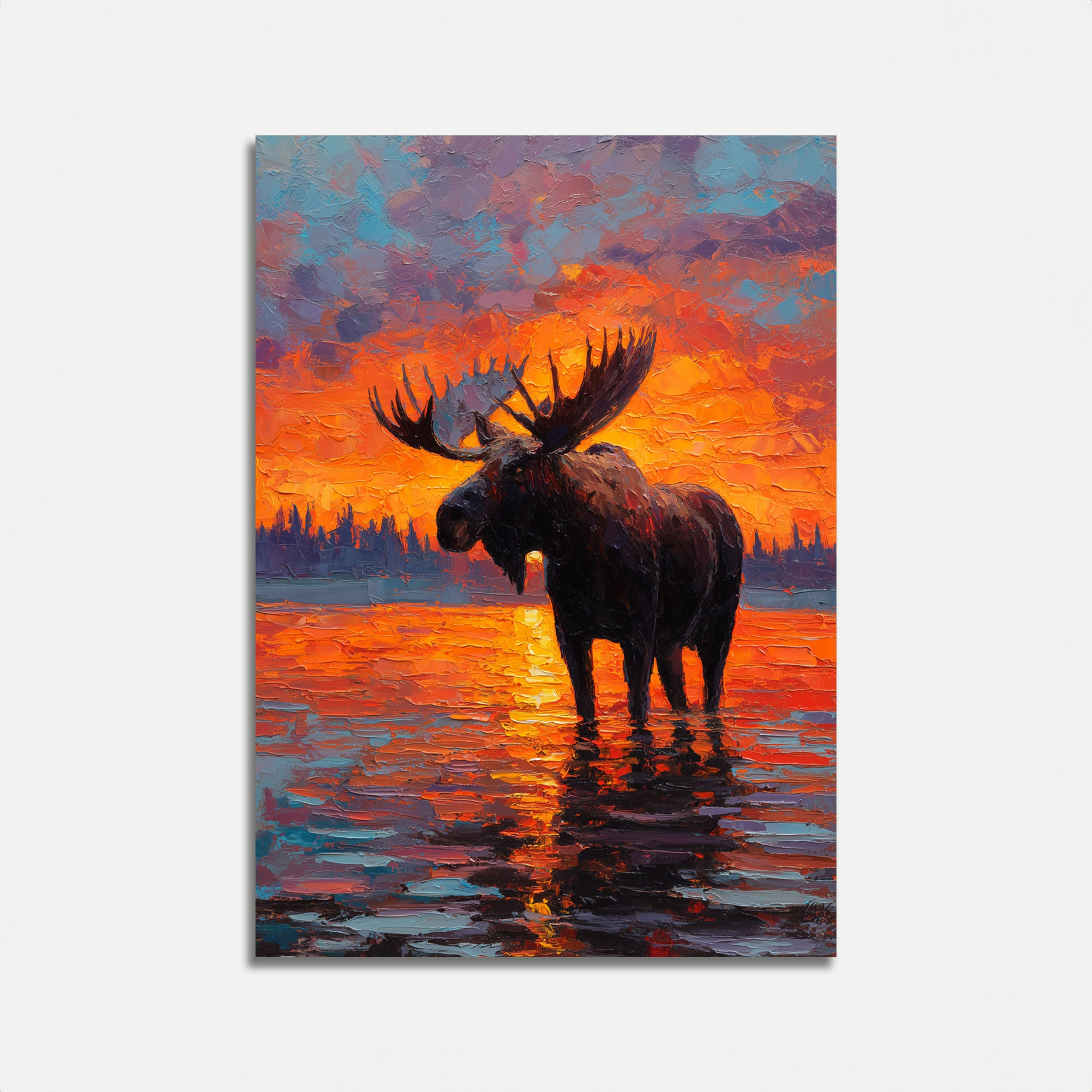 Moose at Sunset Poster