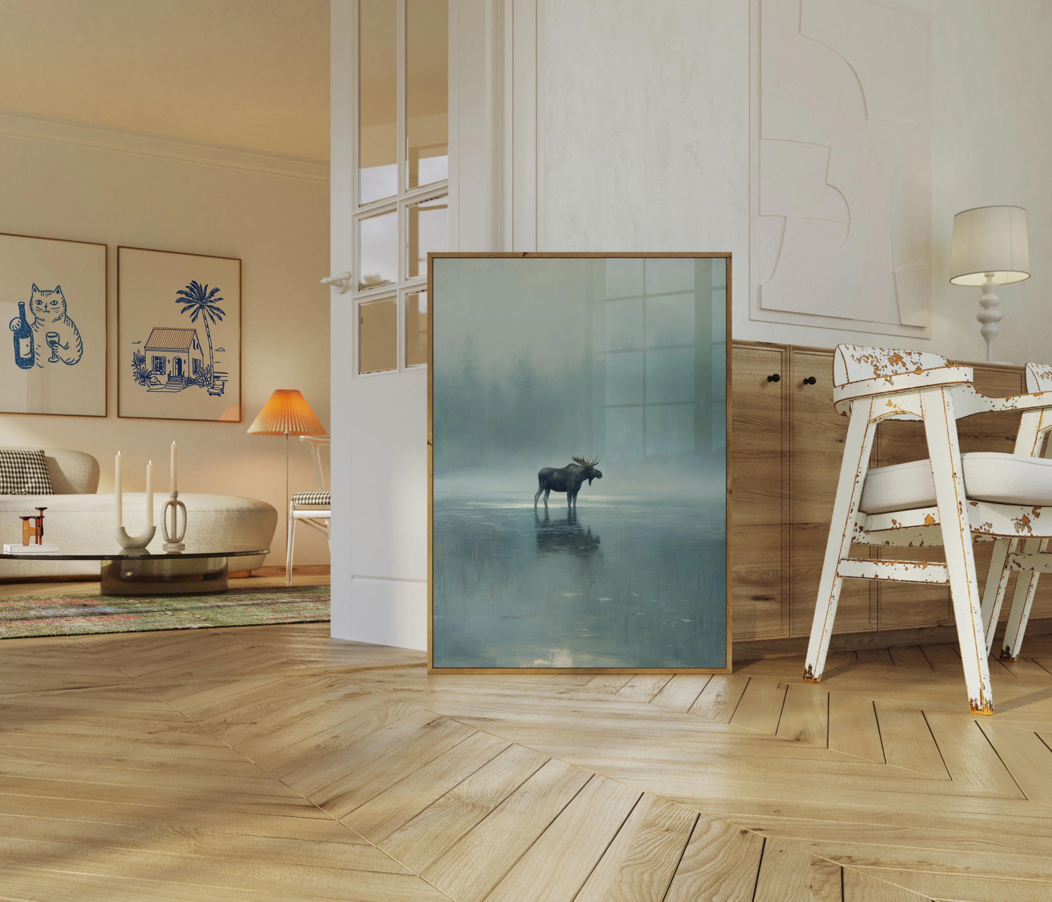 Moose in Misty Lake Poster - Image 5