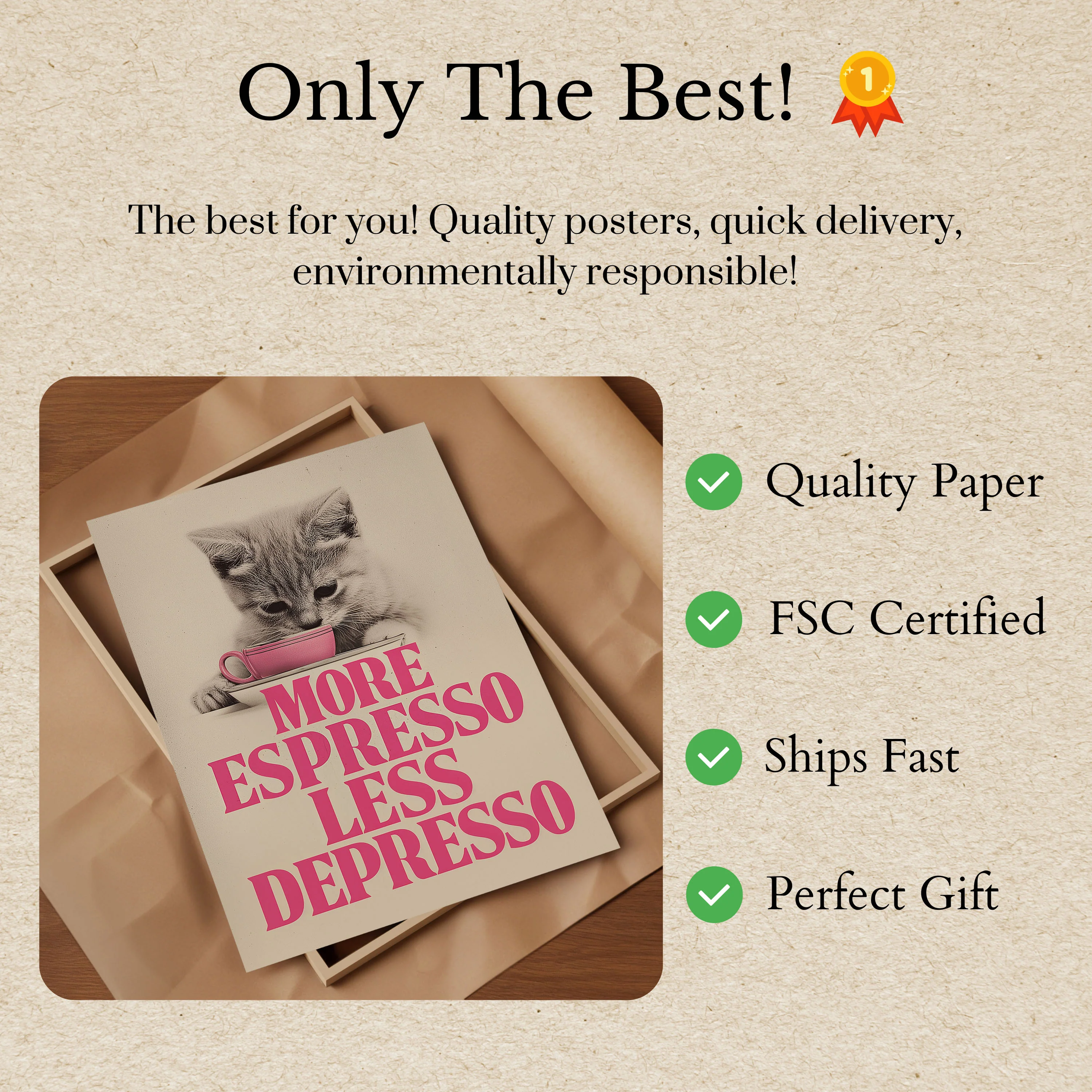 More Espresso Less Depresso Poster - Image 3