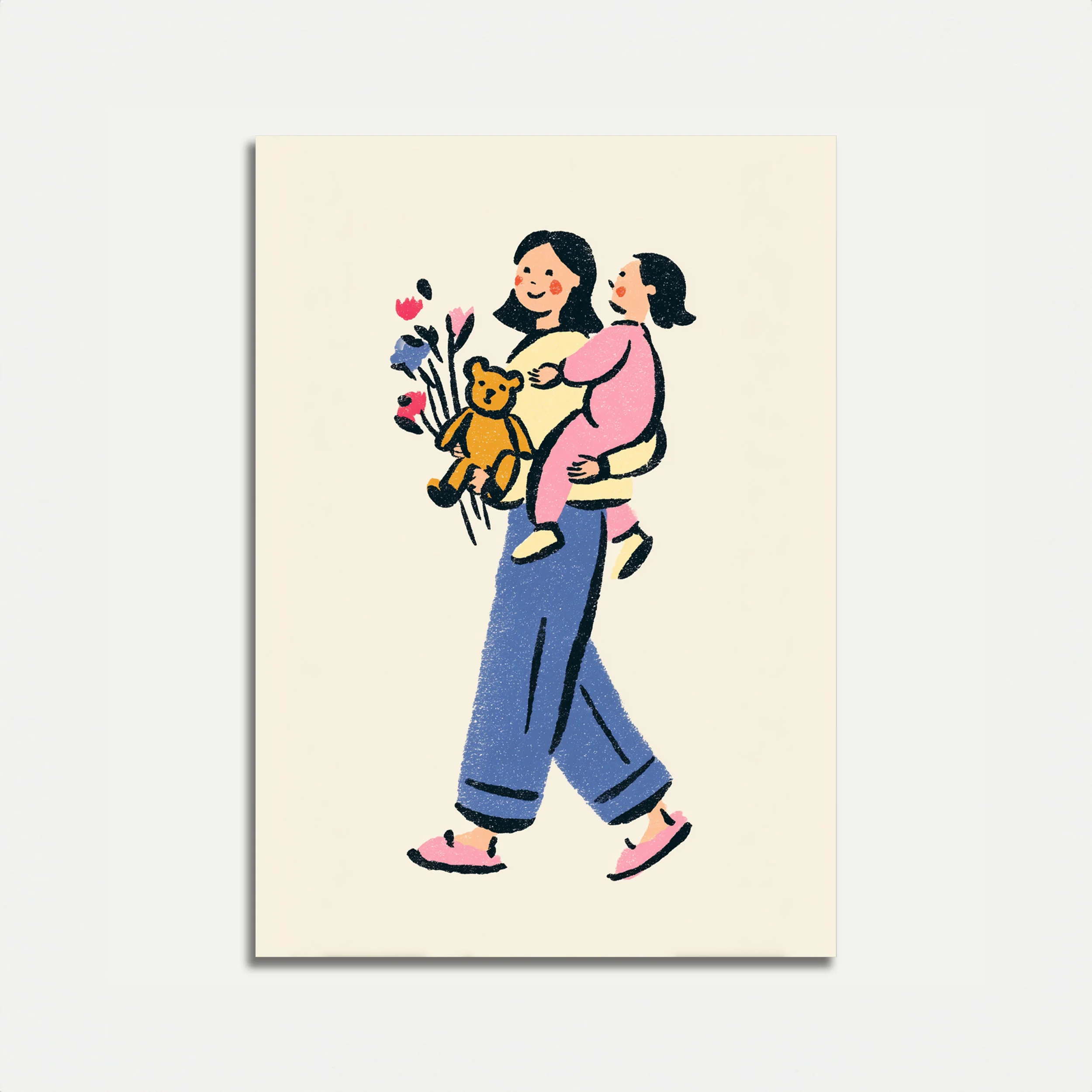 Mother and Child Embrace Poster